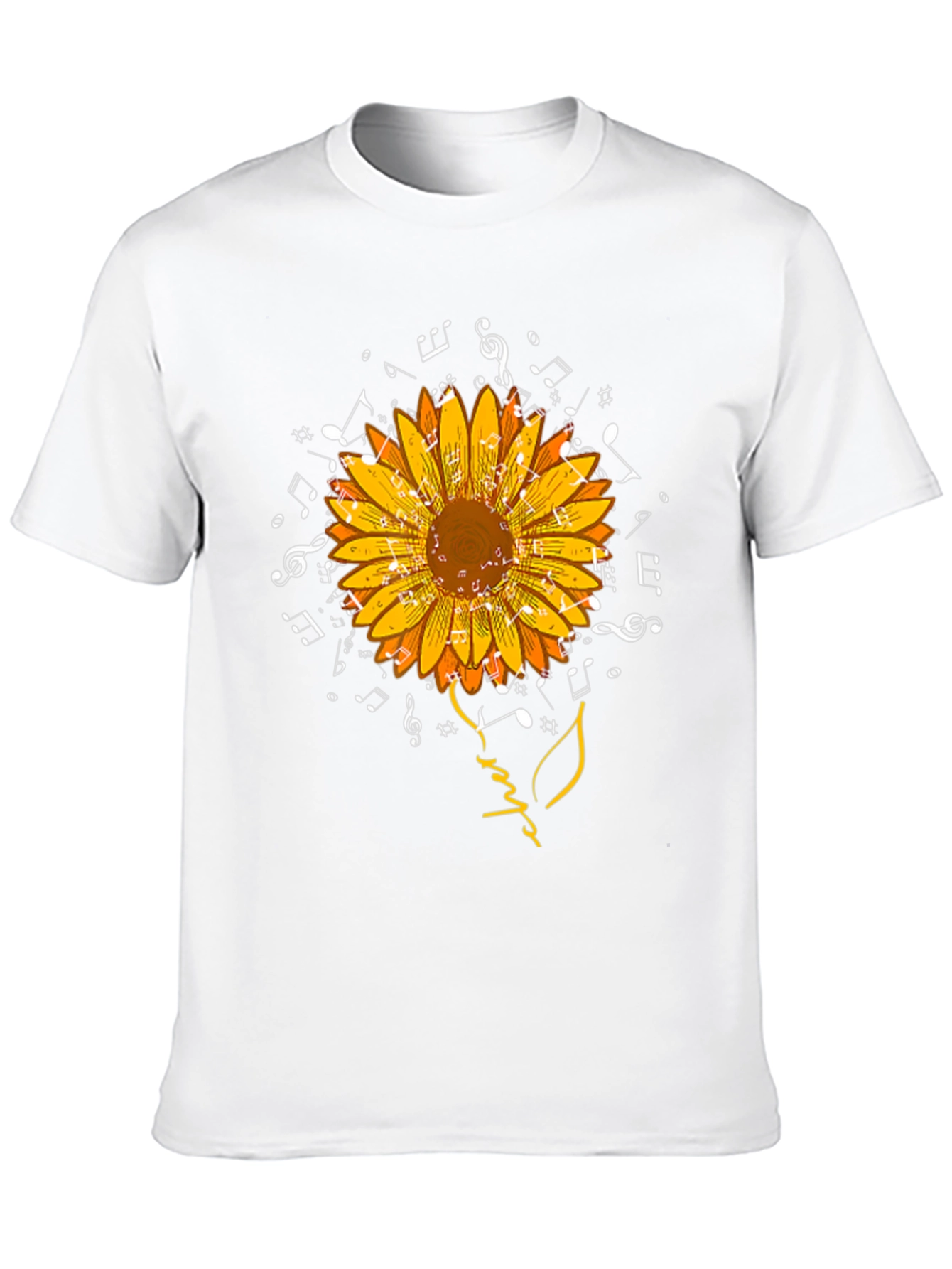 Musical Sunflower Graphic Tee - Black