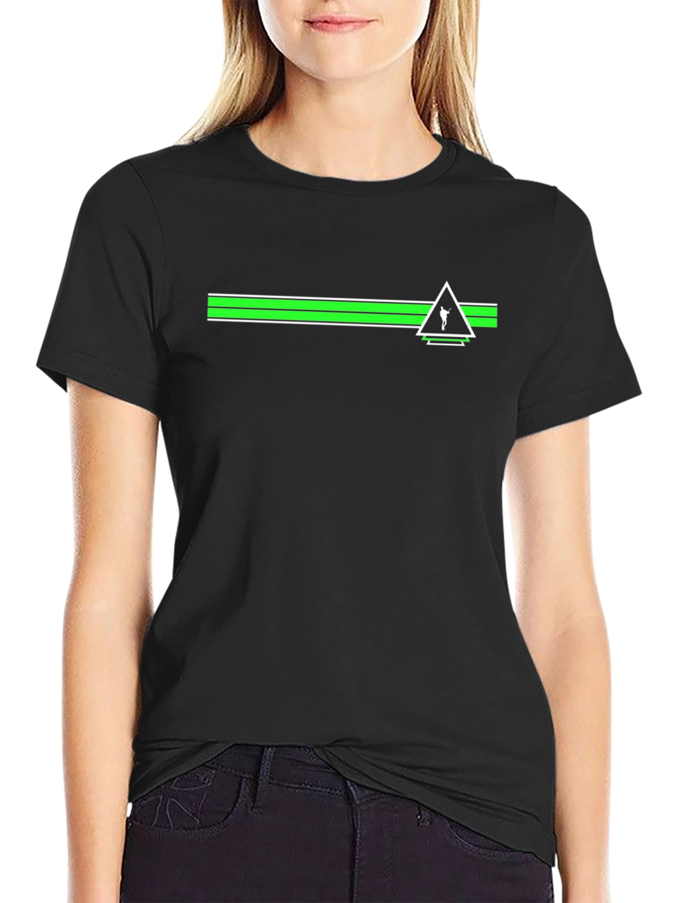 Geometric Graphic Tee - Black Casual Shirt