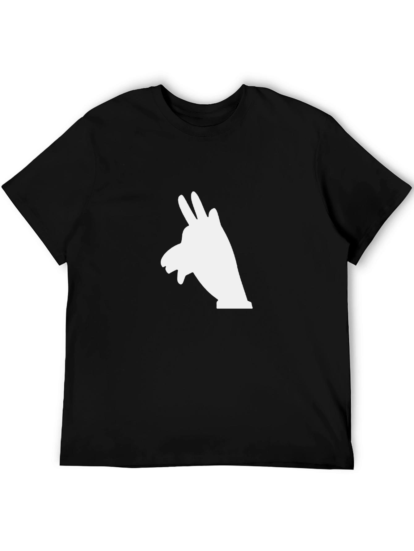 Black T-Shirt with Llama Hand Shadow Graphic