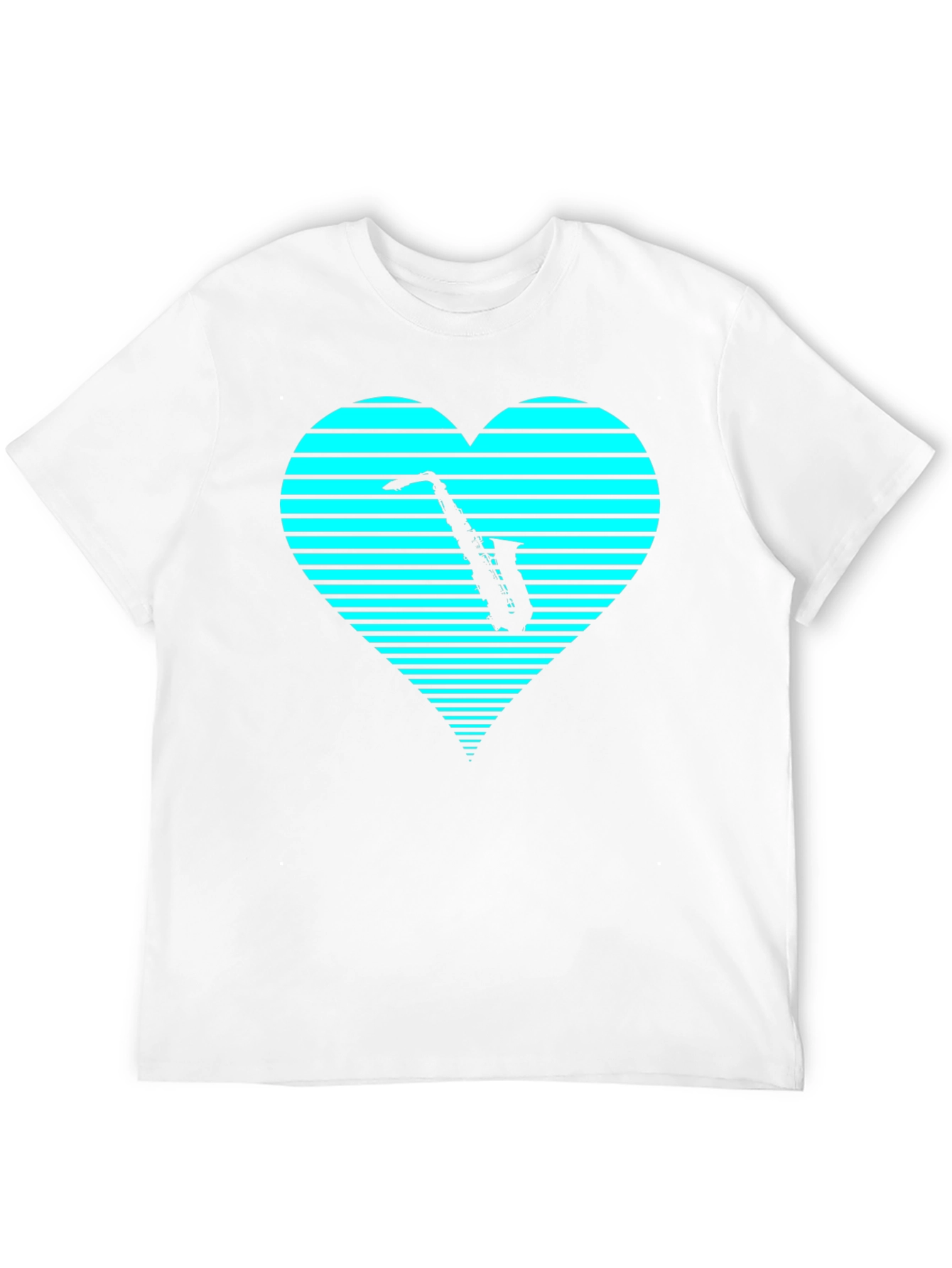 Saxophone Heart T-Shirt - Cool Music Lover Tee