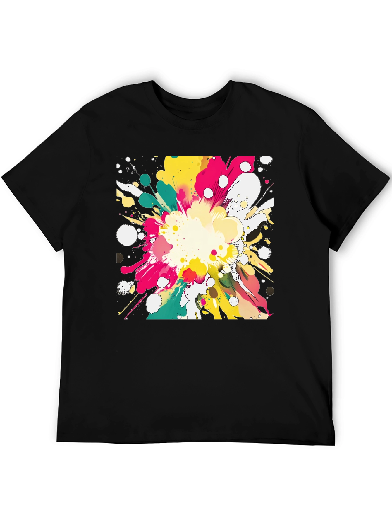Abstract Paint Splatter Graphic T-Shirt