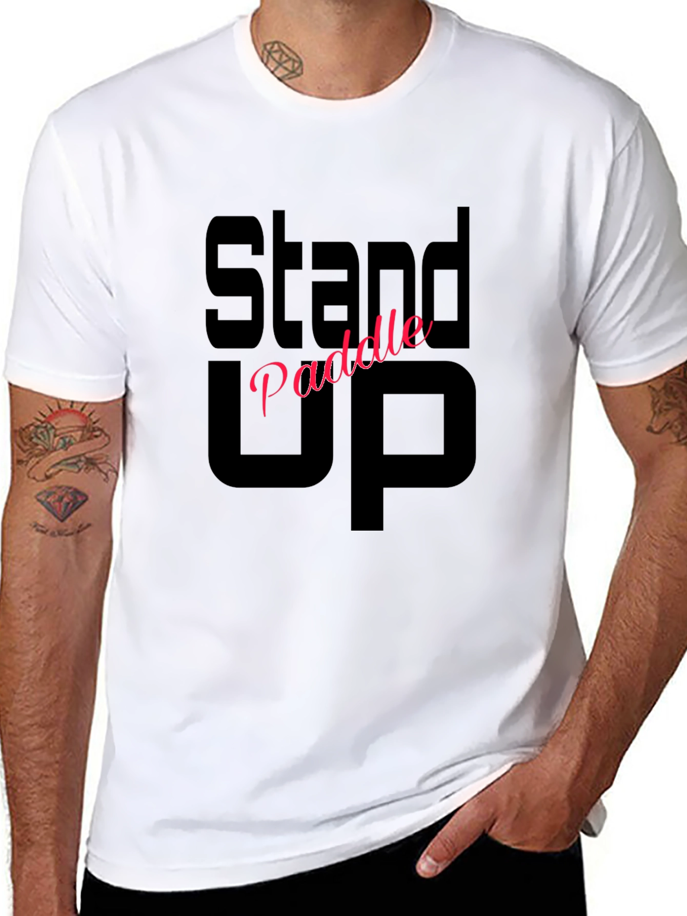Stand Up Paddle Black Tee Shirt