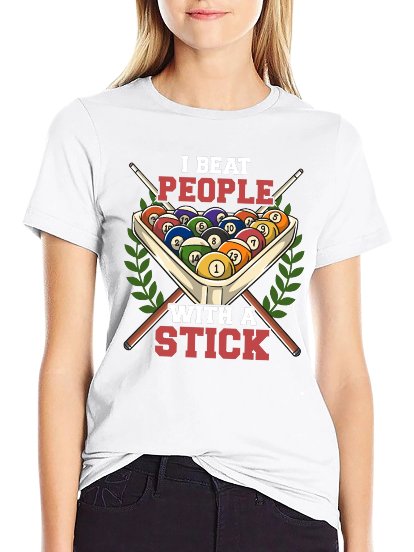 I Beat People With A Stick Billiards T-Shirt