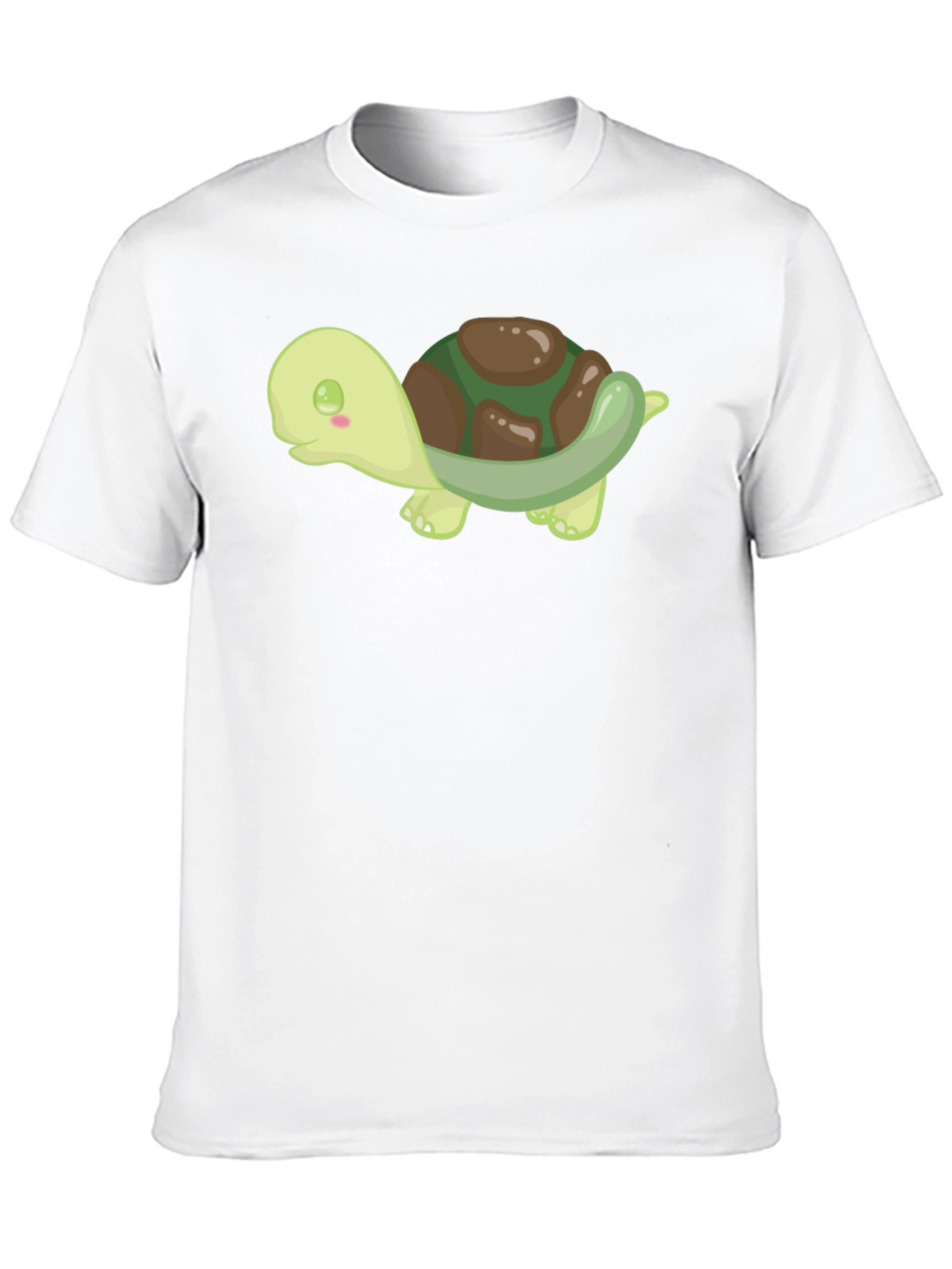 Cute Turtle Graphic Tee - Black Cotton T-Shirt