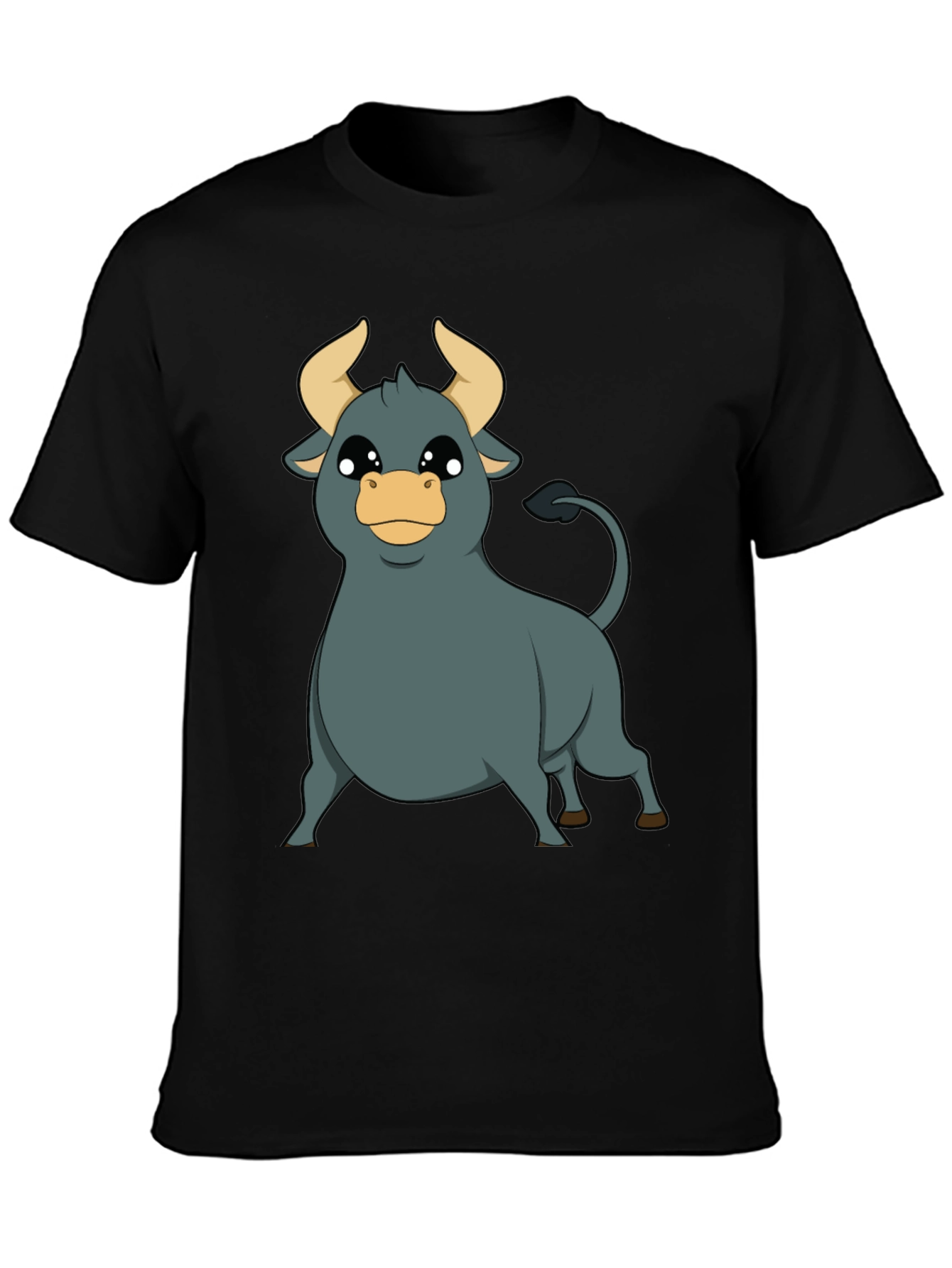 Cartoon Bull T-Shirt - Black Graphic Tee