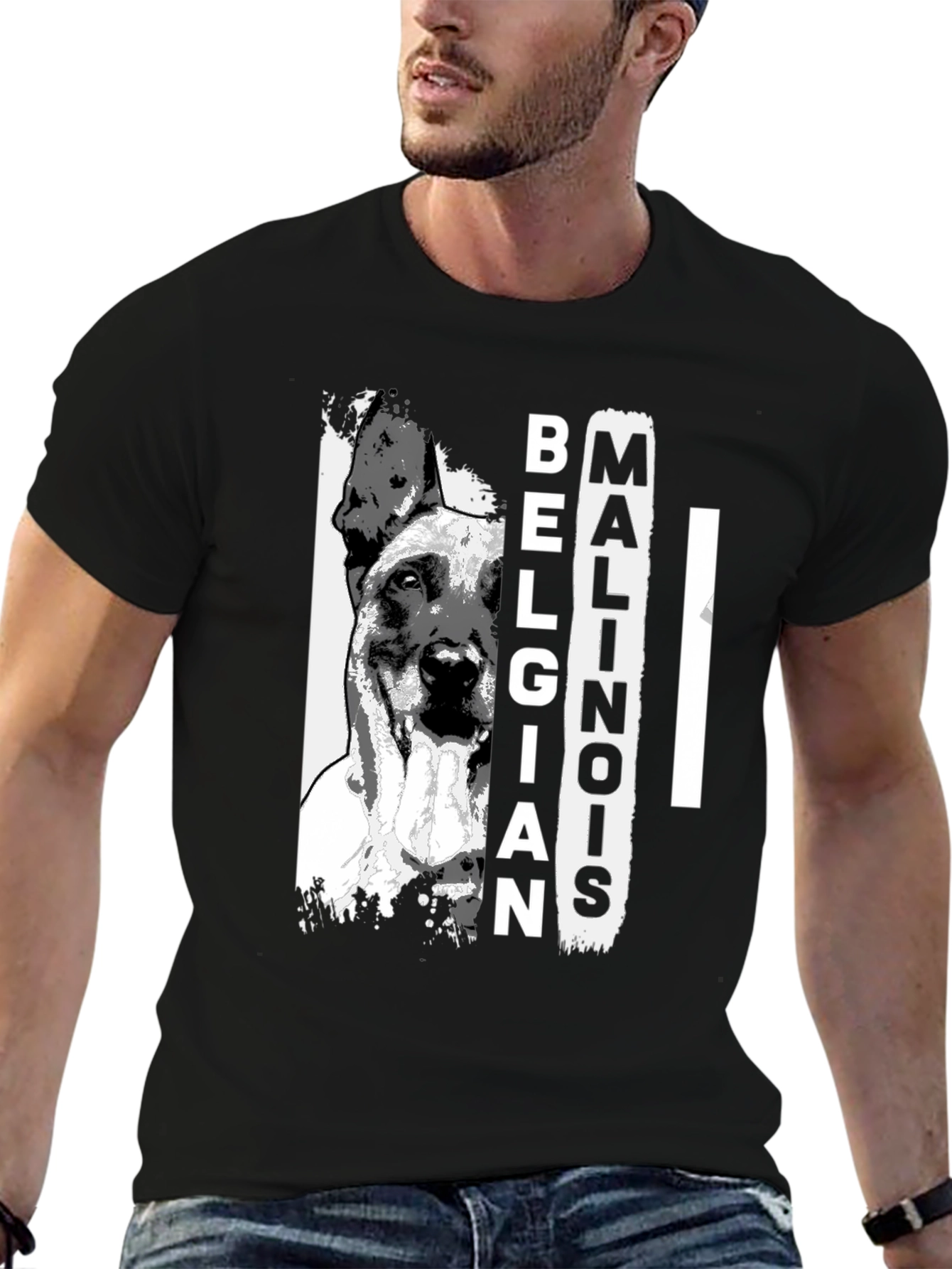 Belgian Malinois Dog Graphic T-Shirt - Black