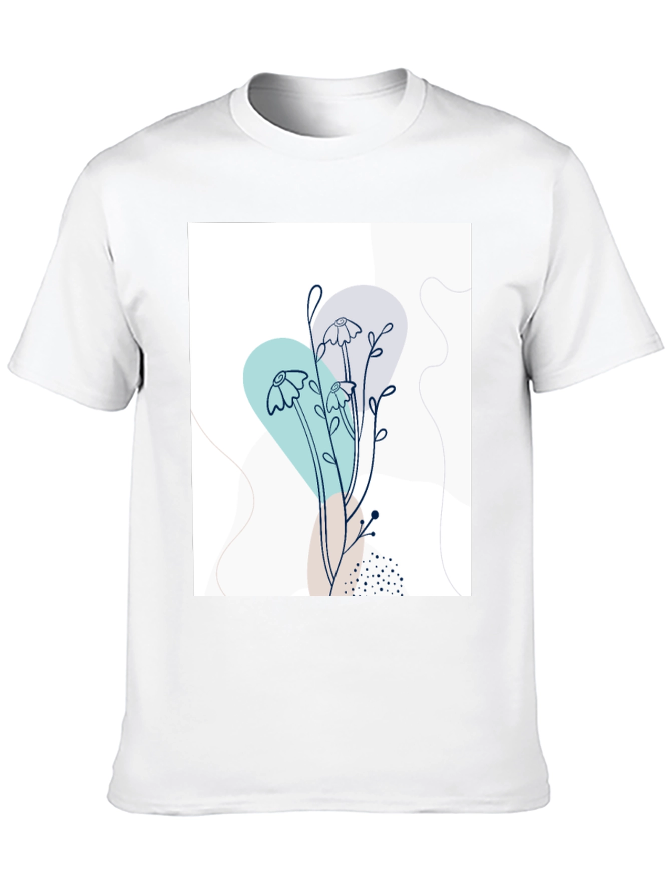 Modern Floral Graphic Tee - Black