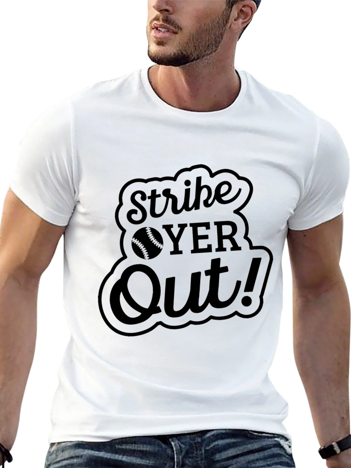 Strike Over Out! Black Graphic T-Shirt