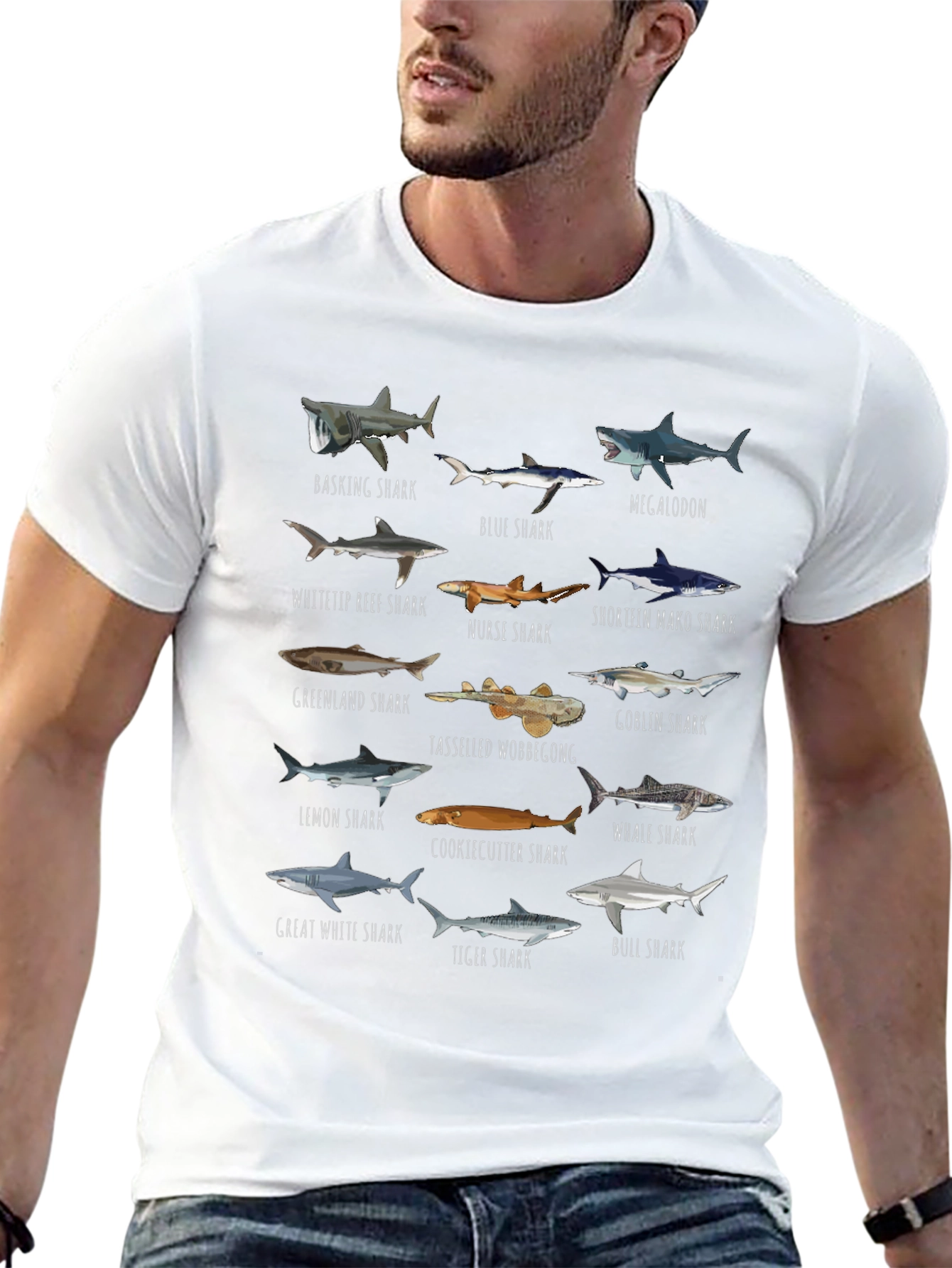 Shark Species Graphic T-Shirt