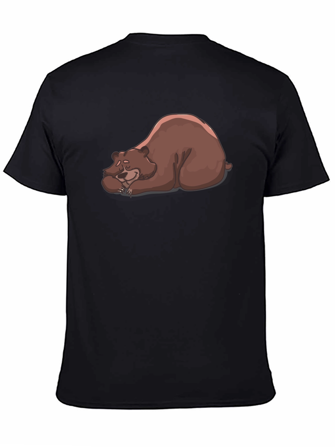 Sleeping Bear Graphic Tee - Black Crew Neck T-Shirt