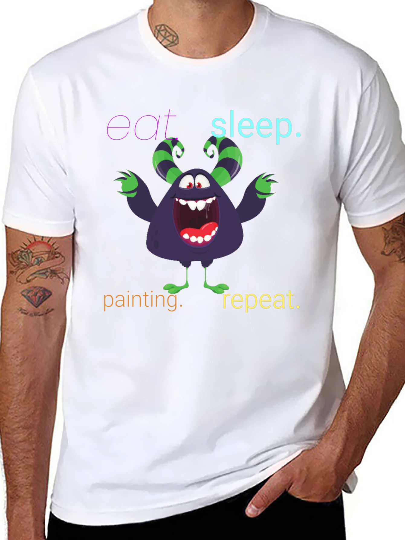 Eat Sleep Painting Monster T-Shirt