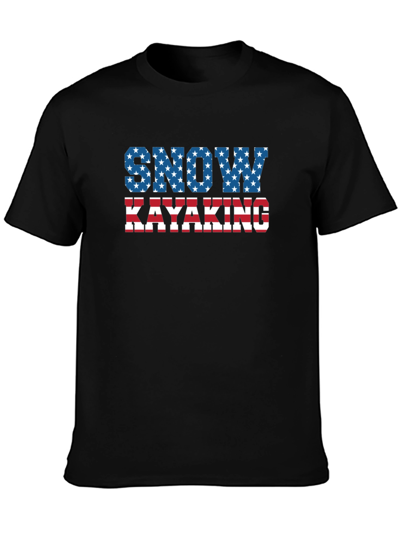 Snow Kayaking American Flag T-Shirt