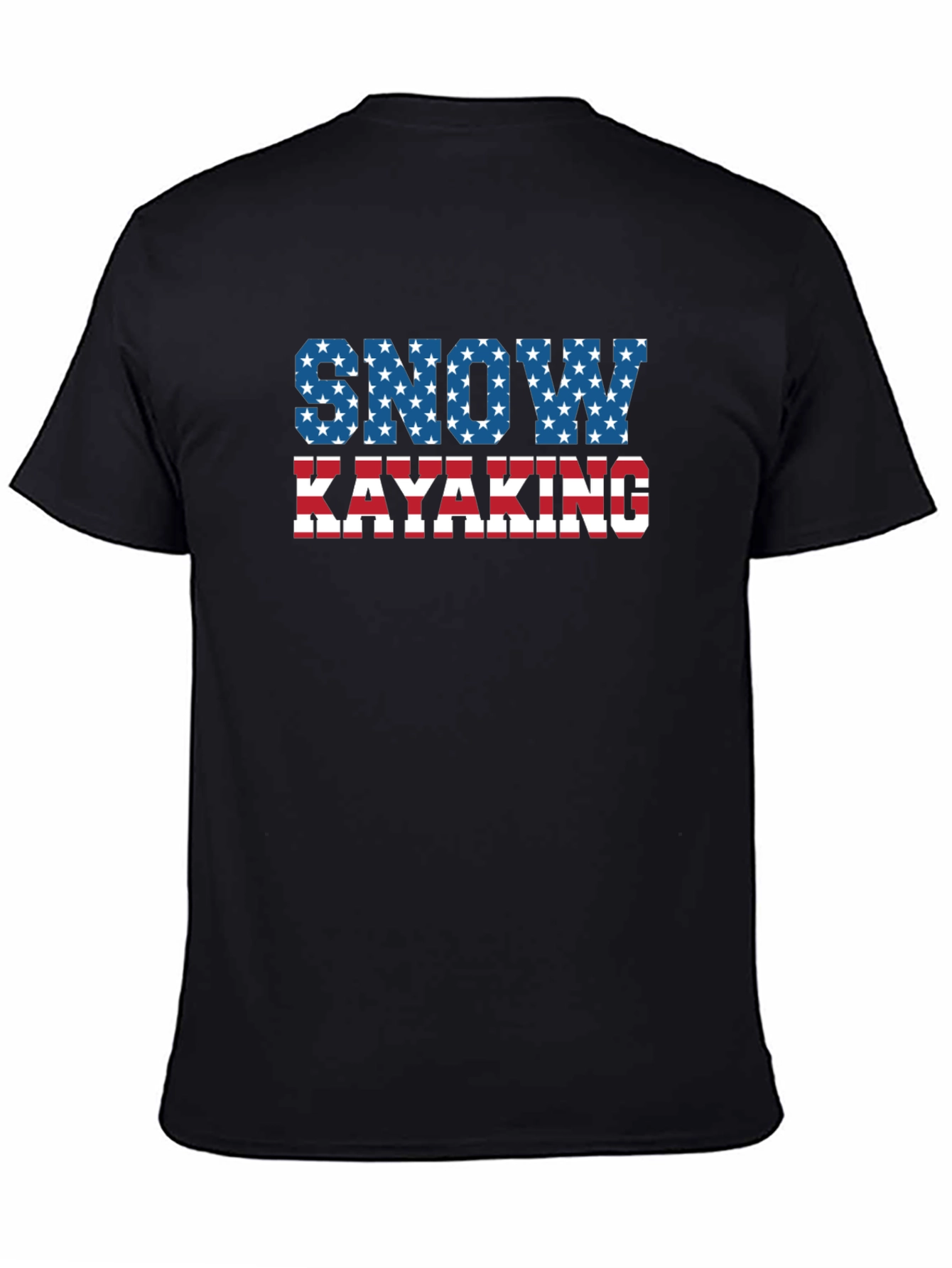 Snow Kayaking American Flag T-Shirt