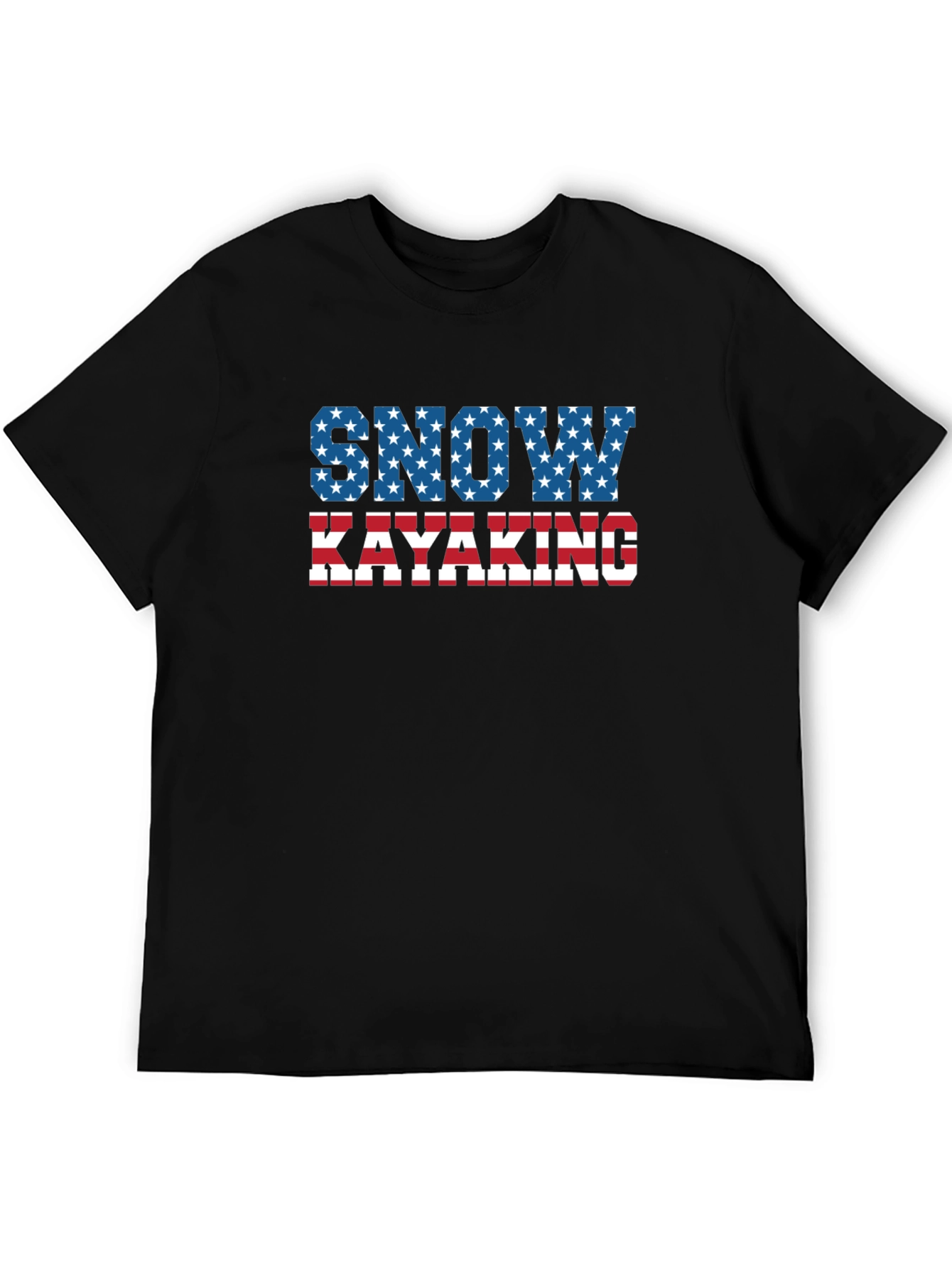 Snow Kayaking American Flag T-Shirt