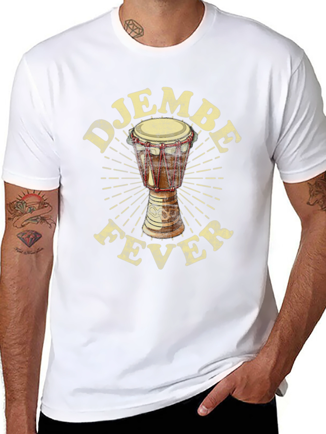 Djembe Fever Graphic T-Shirt - African Drum Music Tee
