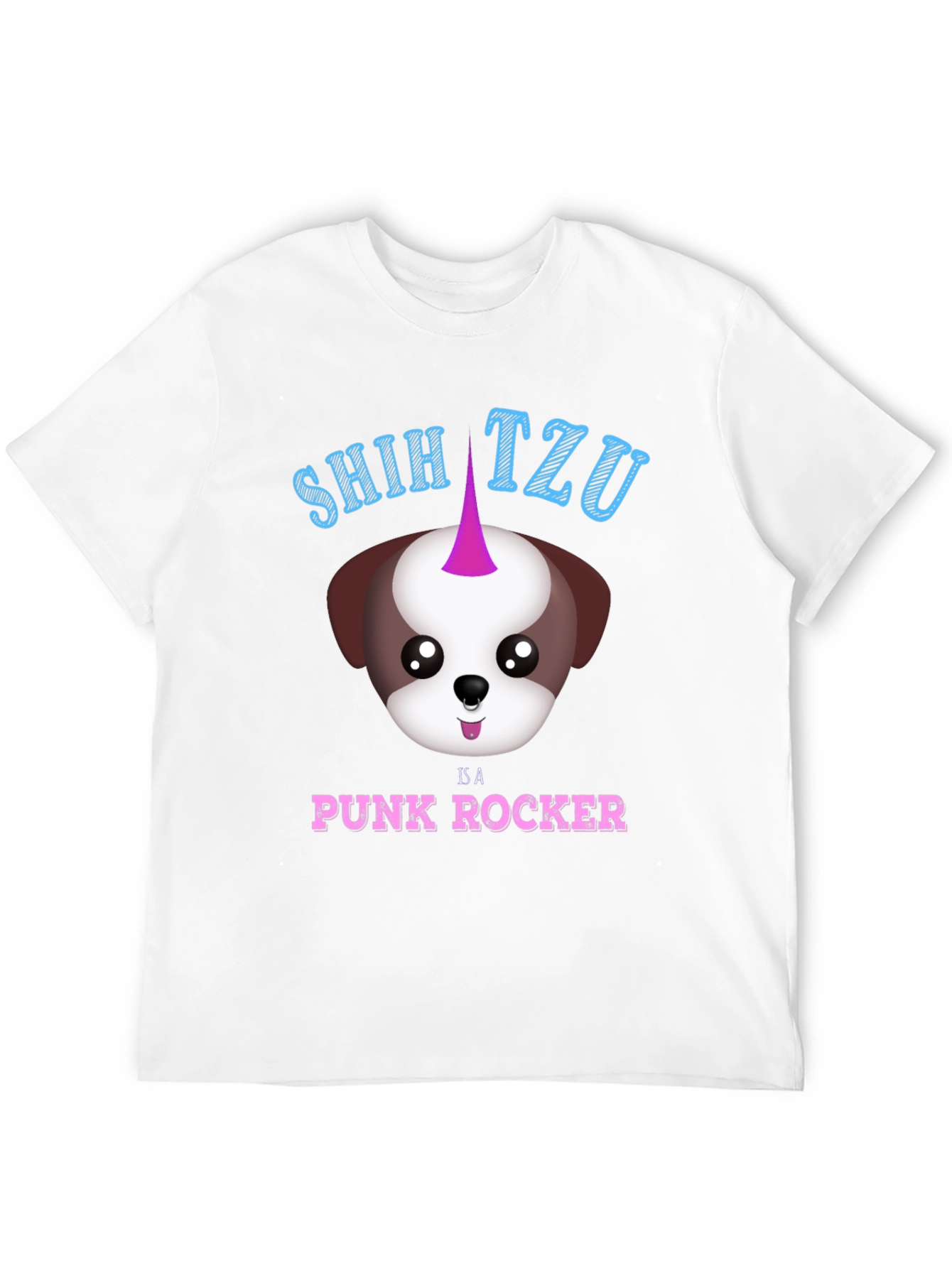 Shih Tzu Punk Rocker T-Shirt - Black Cotton