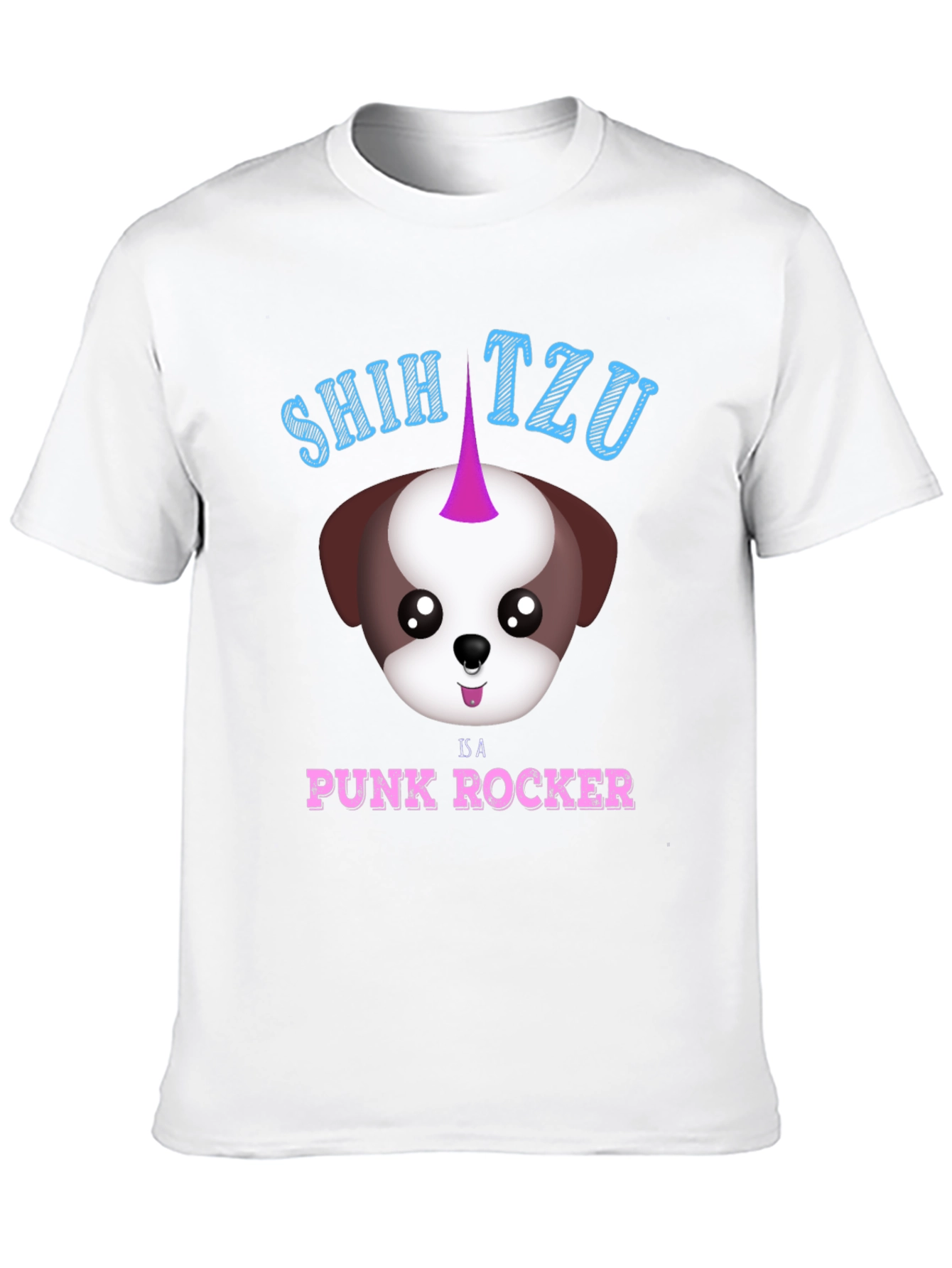 Shih Tzu Punk Rocker T-Shirt - Black Cotton