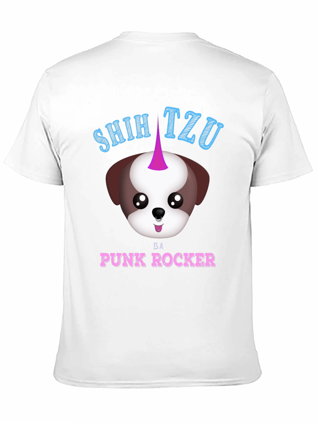 Shih Tzu Punk Rocker T-Shirt - Black Cotton