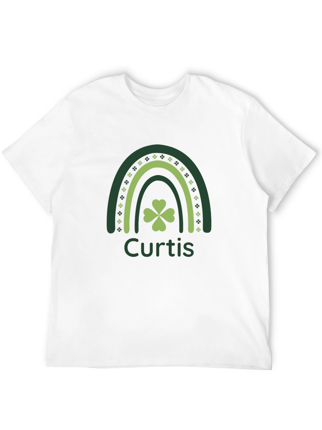 Curtis St. Patricks Day Rainbow Shamrock Personalized T-Shirt
