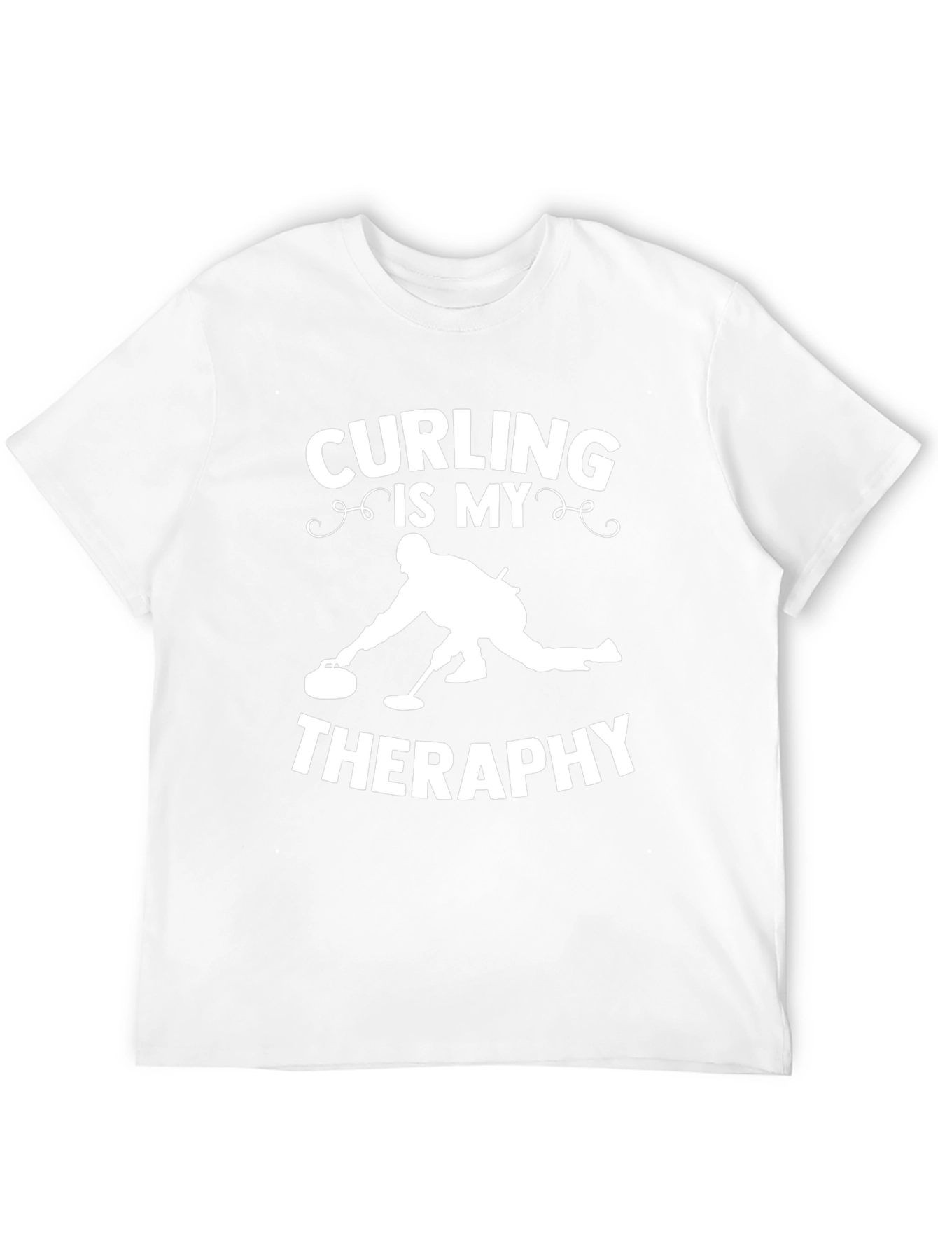 Curling Is My Therapy Black T-Shirt