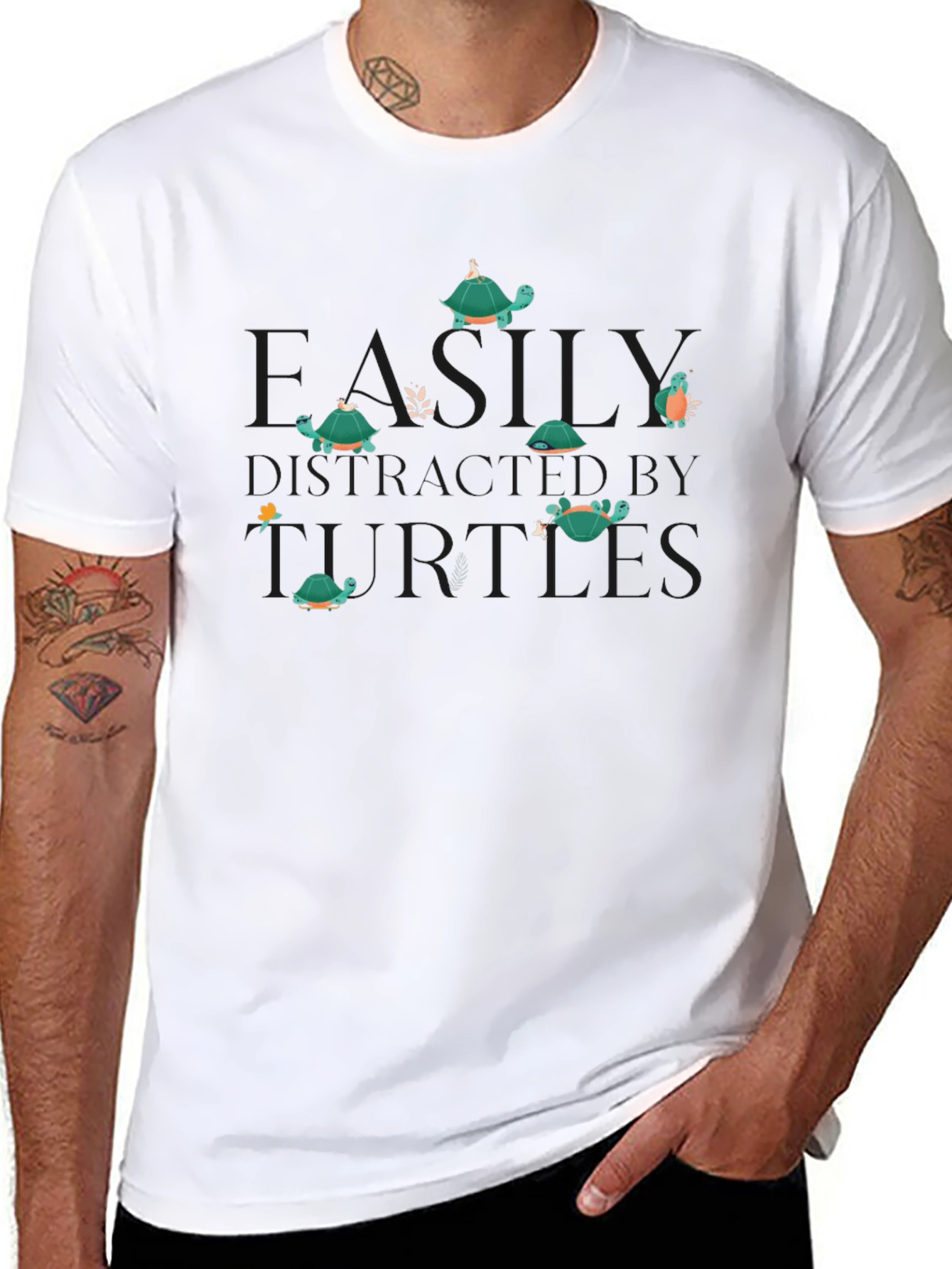 Turtles By Miles Black Graphic T-Shirt