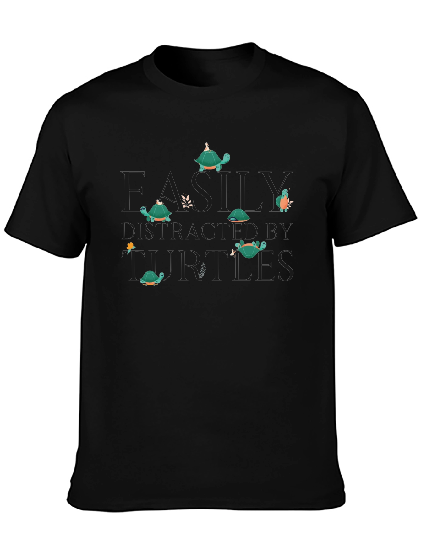 Turtles By Miles Black Graphic T-Shirt