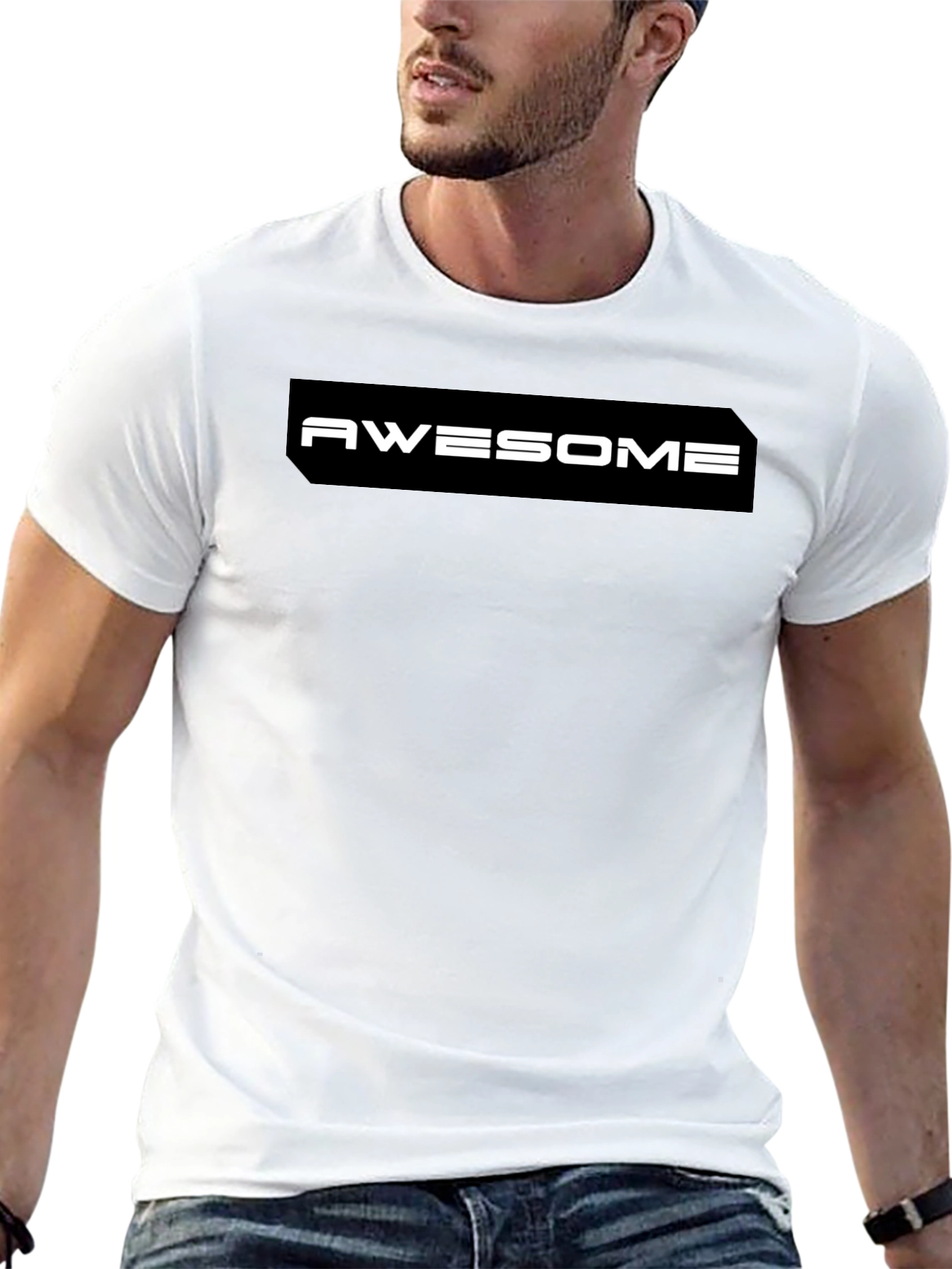 Awesome Graphic Print Black T-Shirt