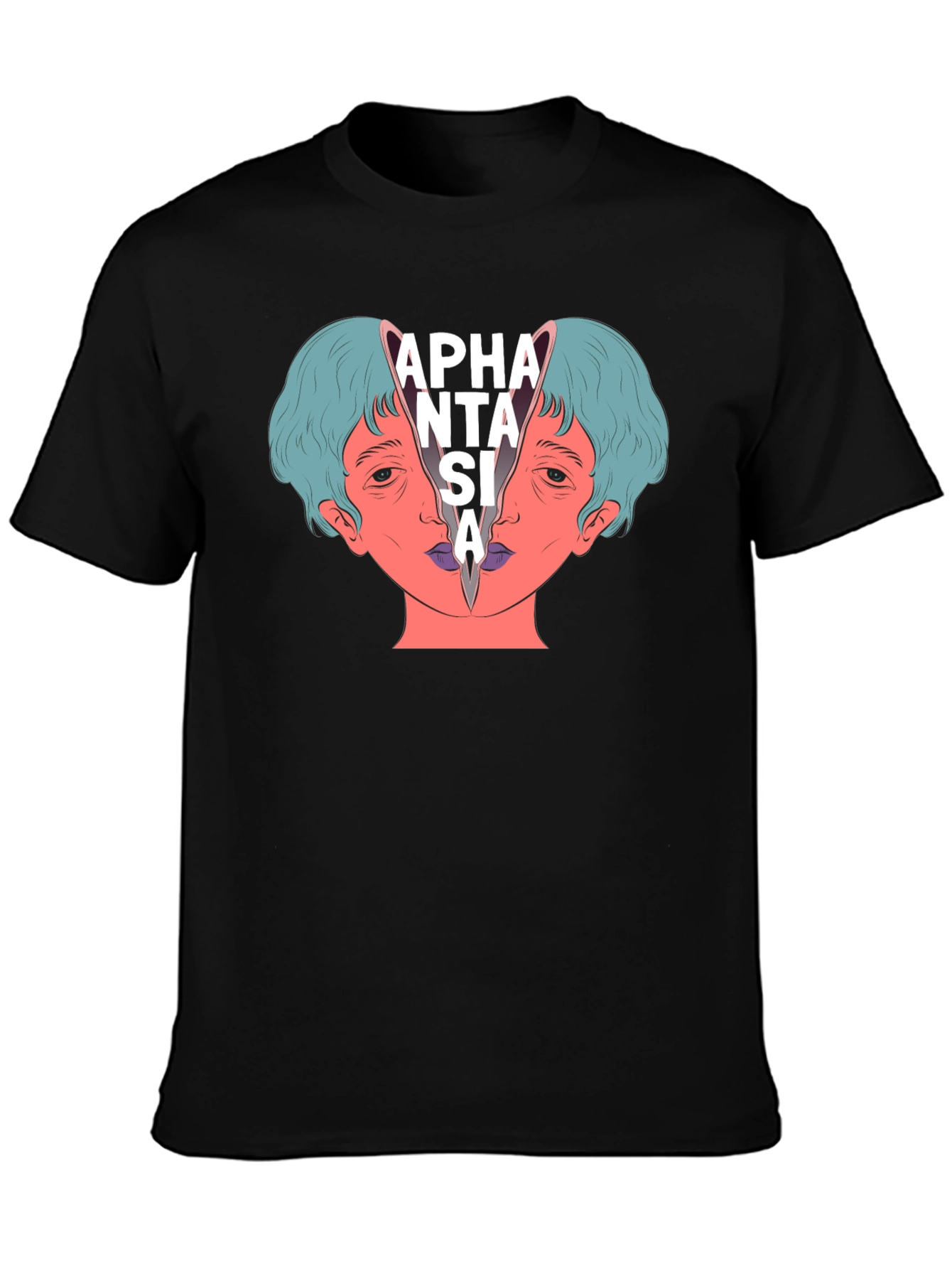 Aphantasia Graphic Tee - Unique Design Black T-Shirt