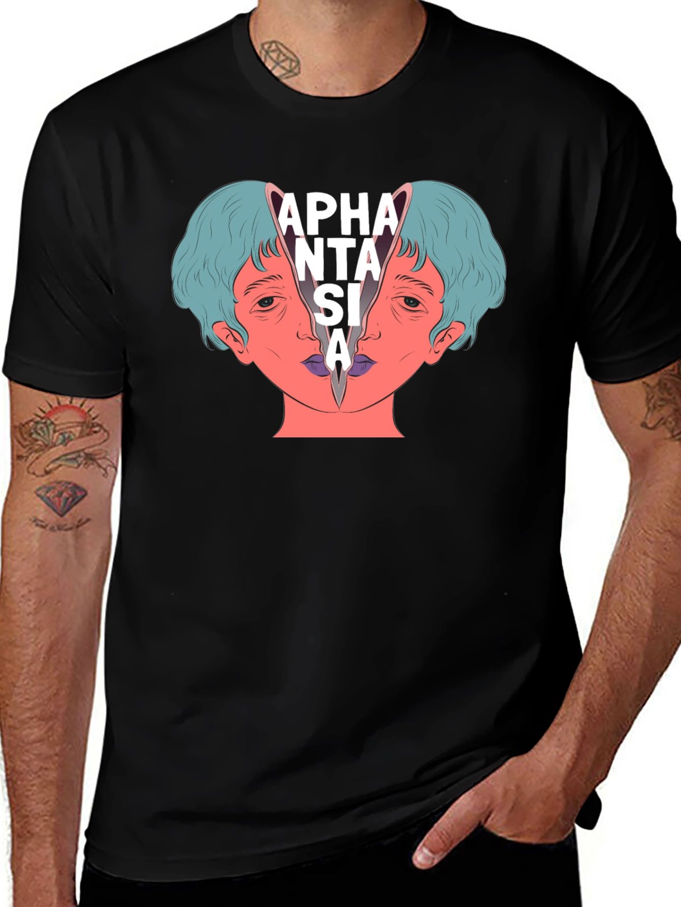 Aphantasia Graphic Tee - Unique Design Black T-Shirt