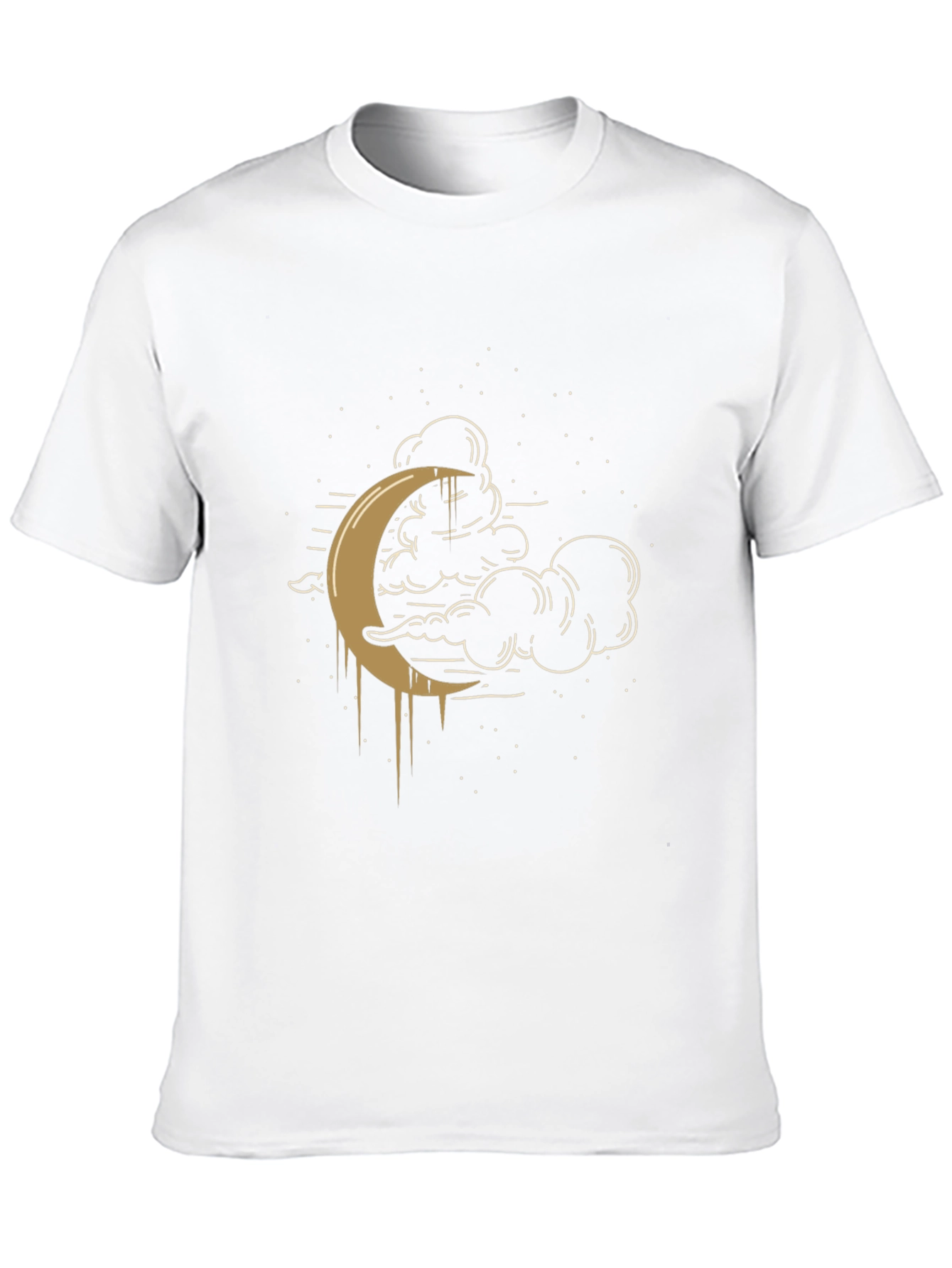 Celestial Crescent Moon Graphic Tee - Black