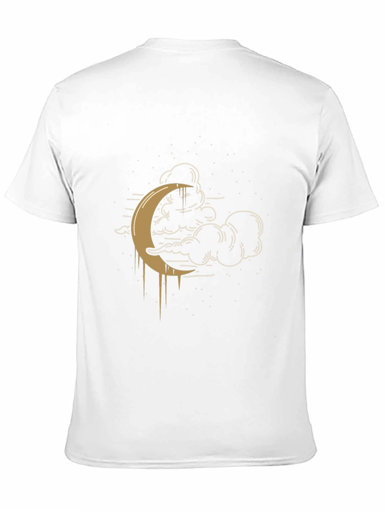 Celestial Crescent Moon Graphic Tee - Black