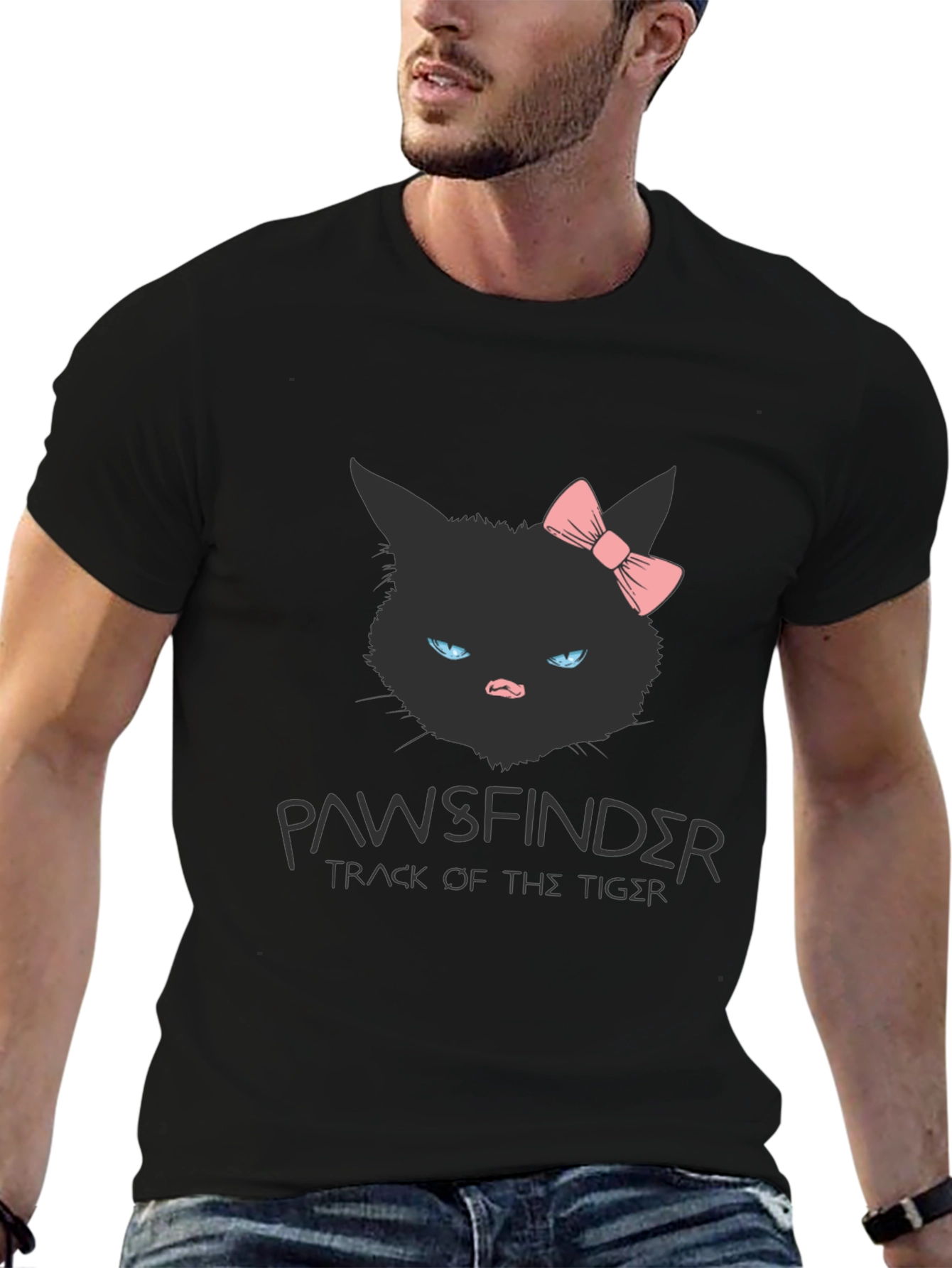 Pawsfinder Black Cat Graphic T-Shirt