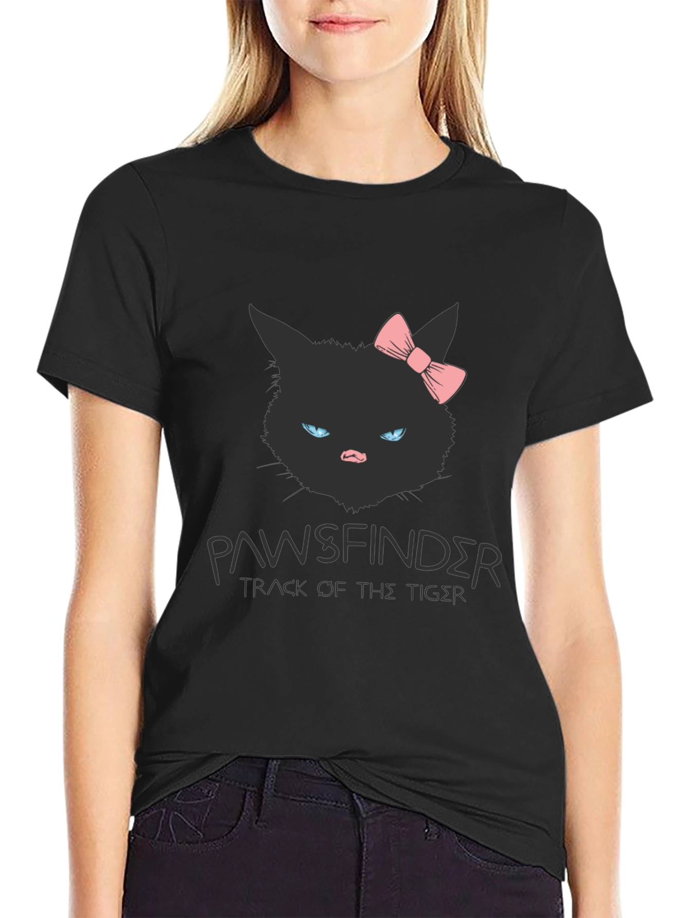 Pawsfinder Black Cat Graphic T-Shirt
