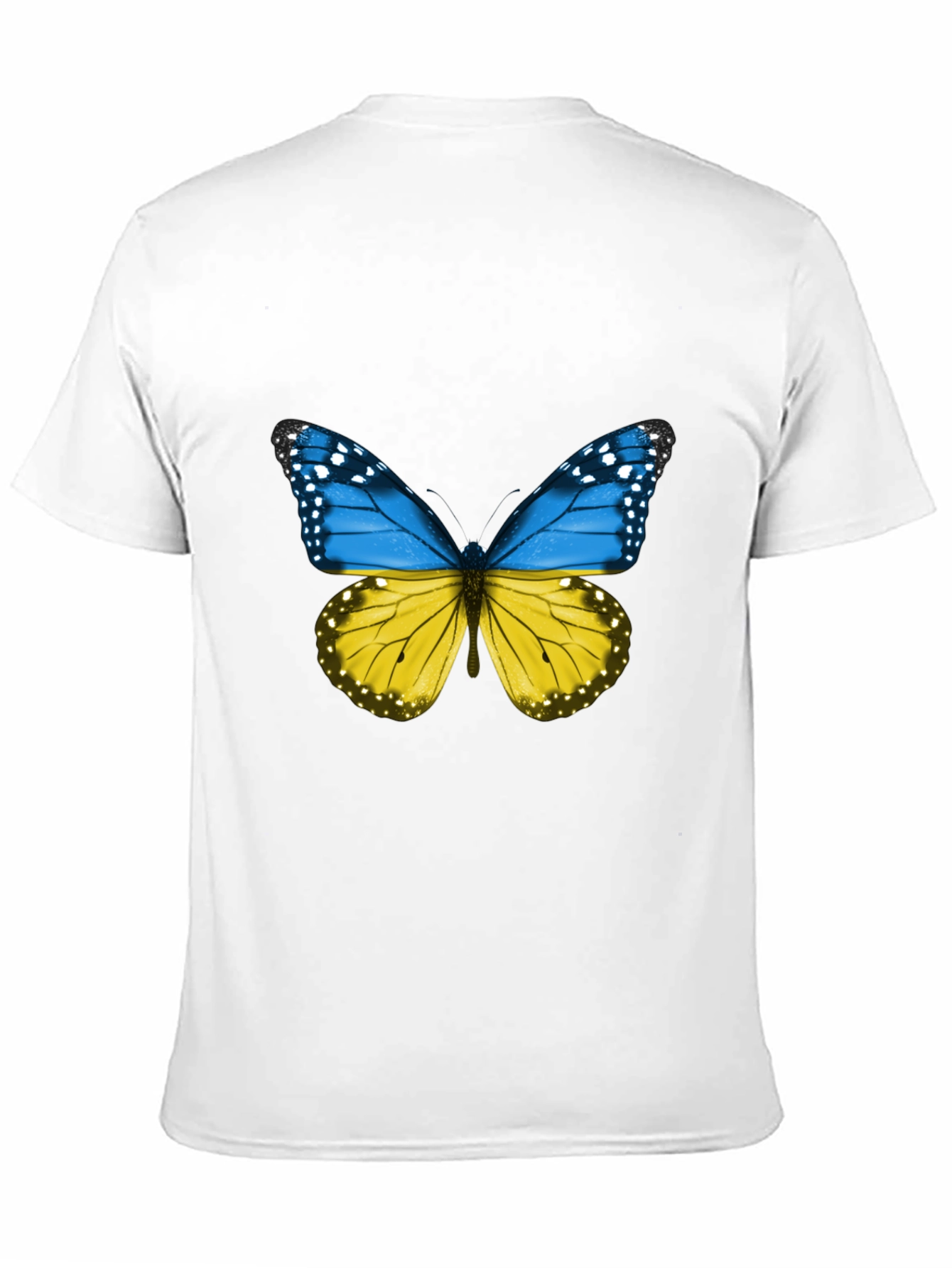 Ukraine Butterfly Graphic Tee - Black Cotton T-Shirt