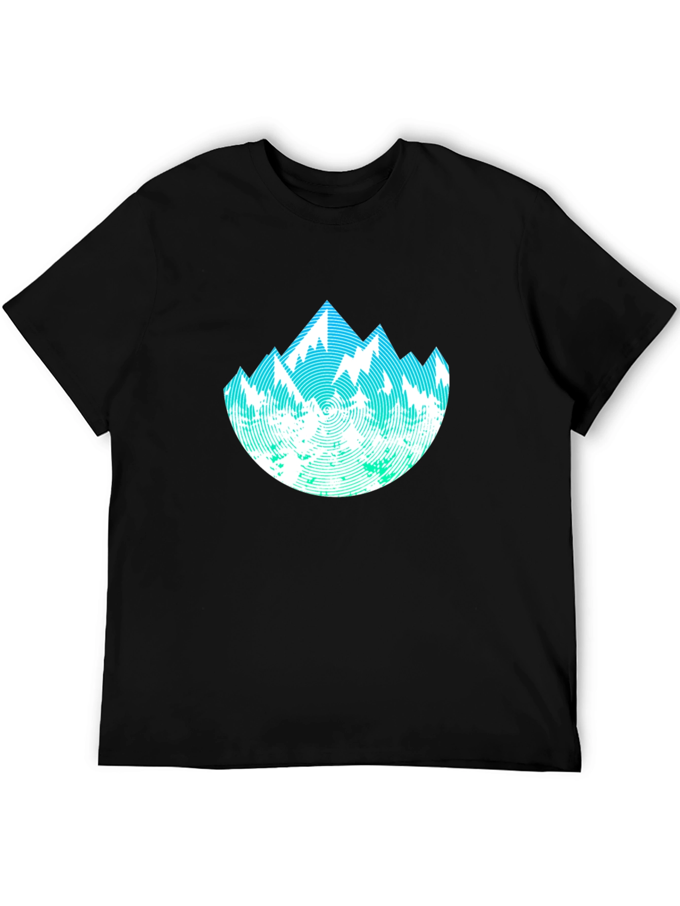 Abstract Mountain Graphic Tee - Black