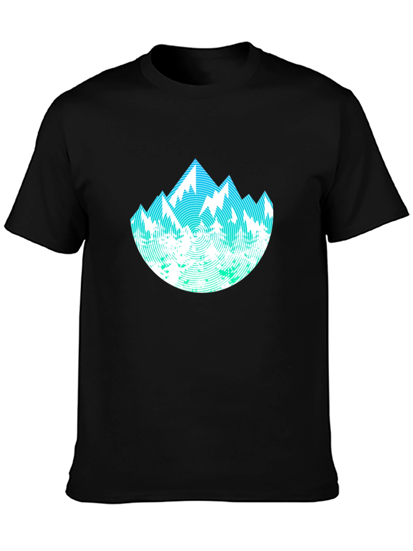 Abstract Mountain Graphic Tee - Black