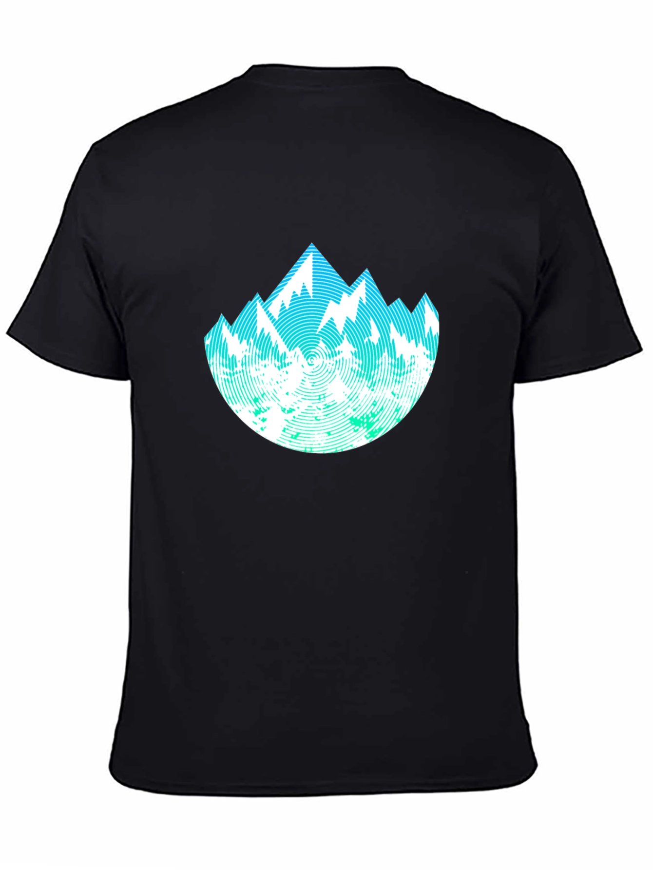 Abstract Mountain Graphic Tee - Black