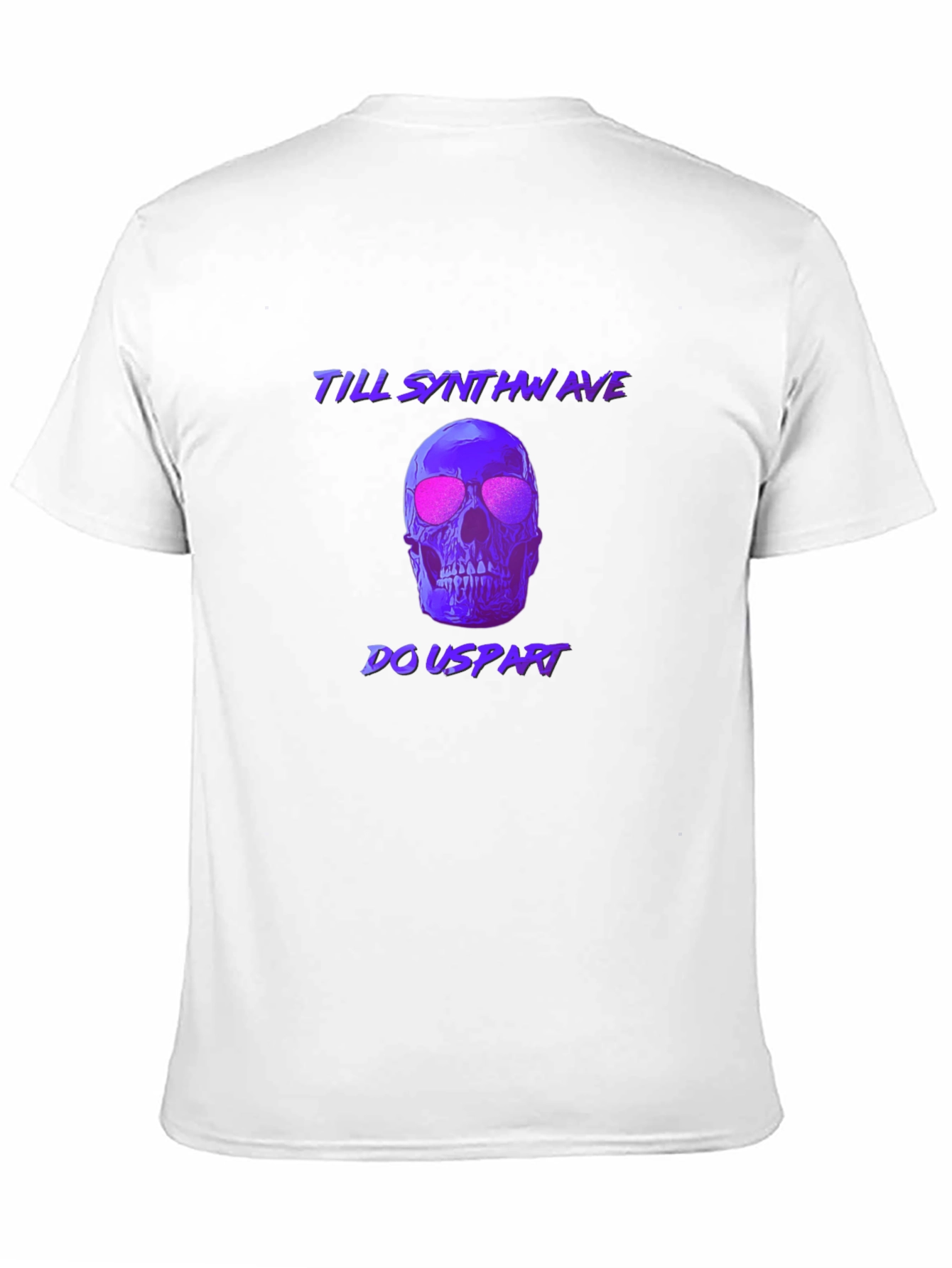 Synthwave Skull T-Shirt - Till Synthwave Do Us Part