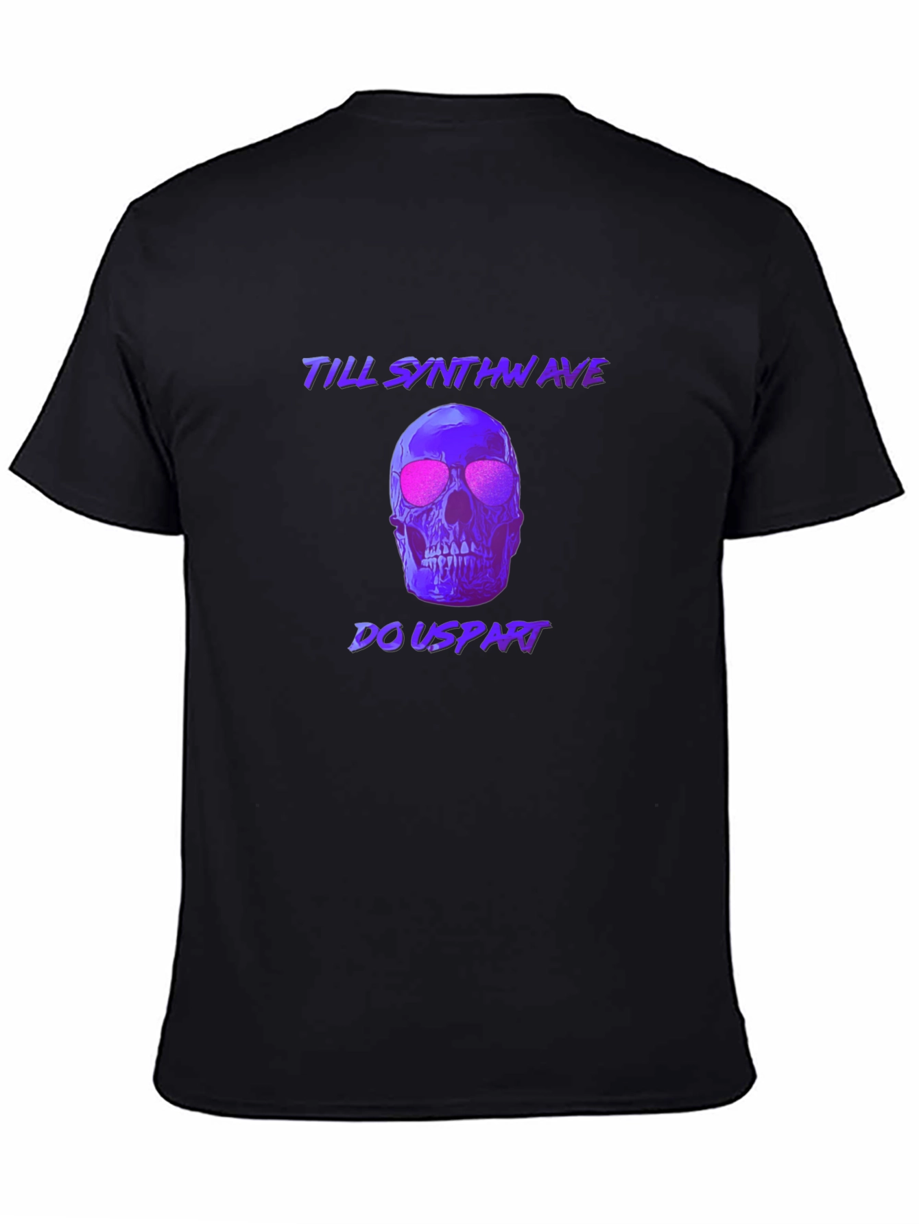 Synthwave Skull T-Shirt - Till Synthwave Do Us Part