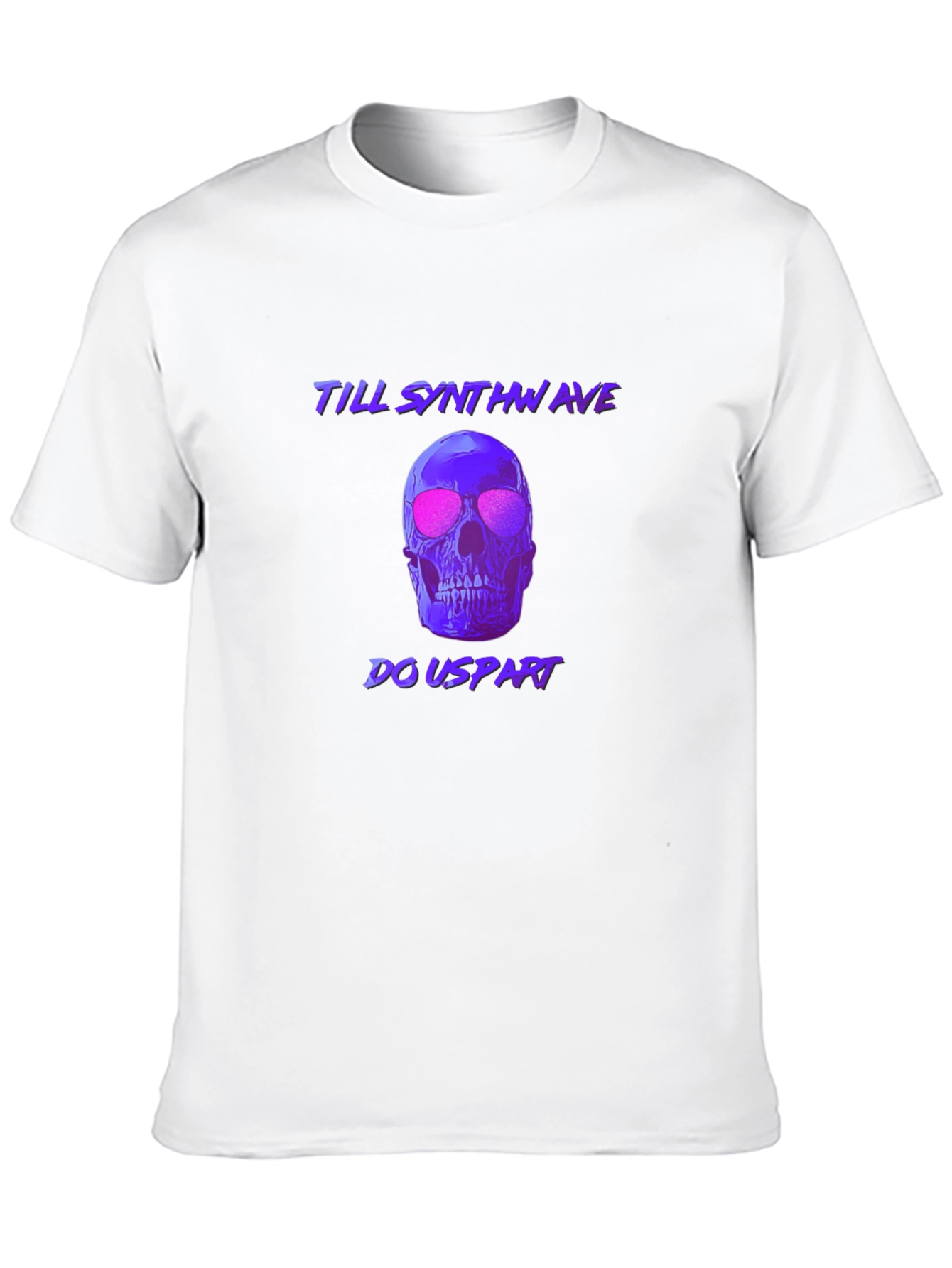 Synthwave Skull T-Shirt - Till Synthwave Do Us Part
