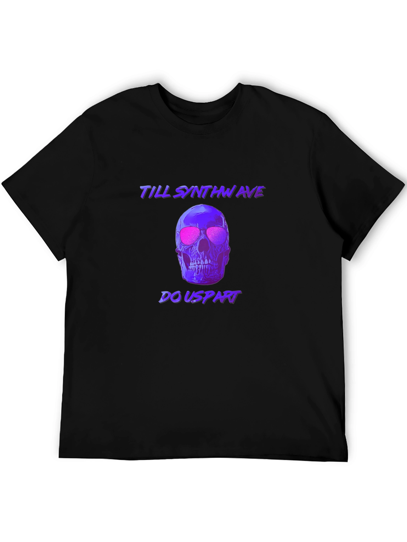 Synthwave Skull T-Shirt - Till Synthwave Do Us Part
