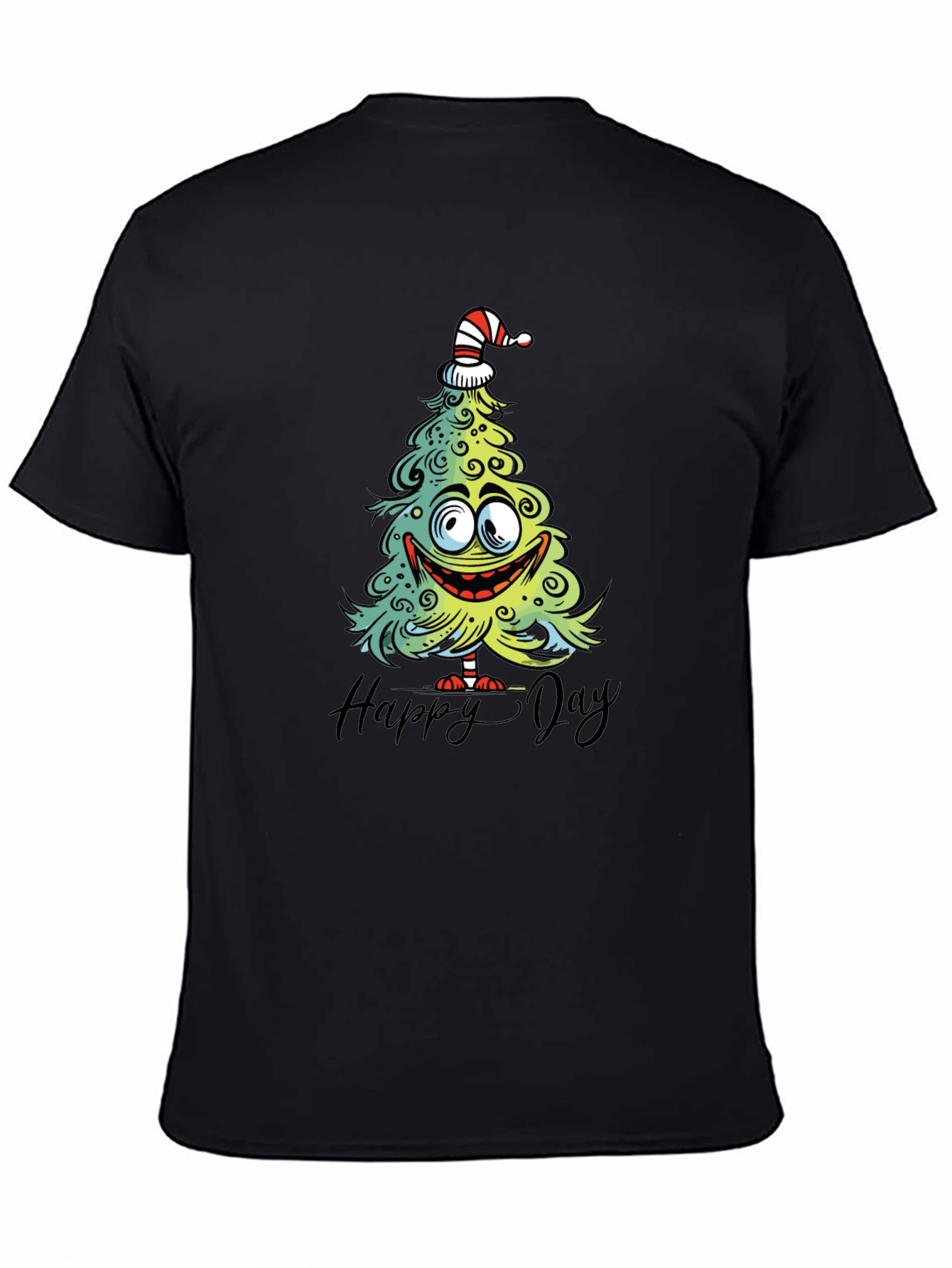 Funny Christmas Tree Graphic Tee - Happy Day Shirt
