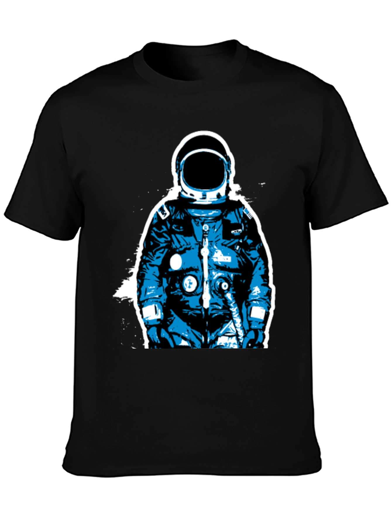 Astronaut Graphic Print Black T-Shirt