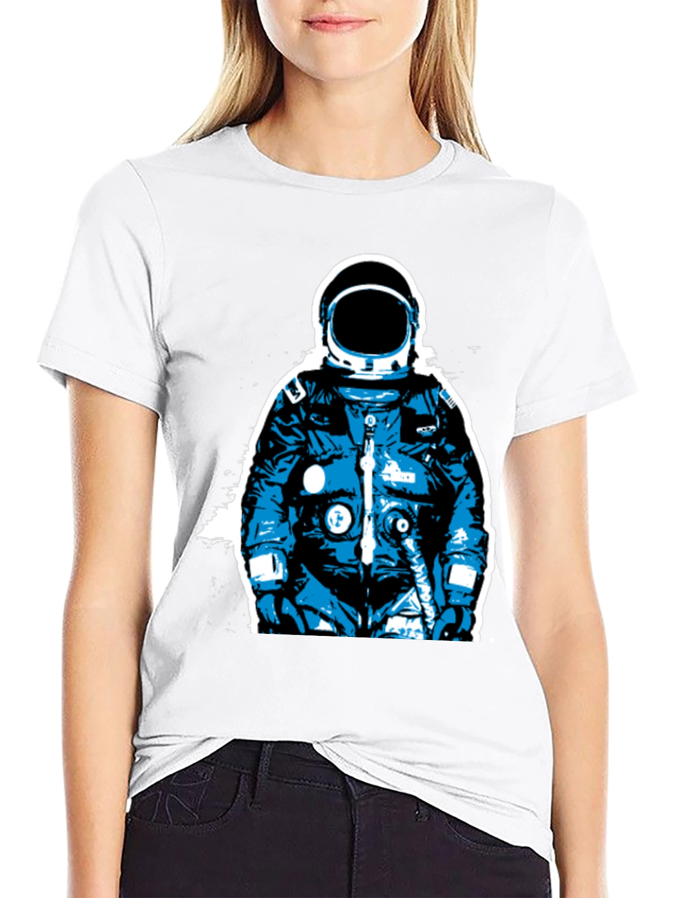 Astronaut Graphic Print Black T-Shirt