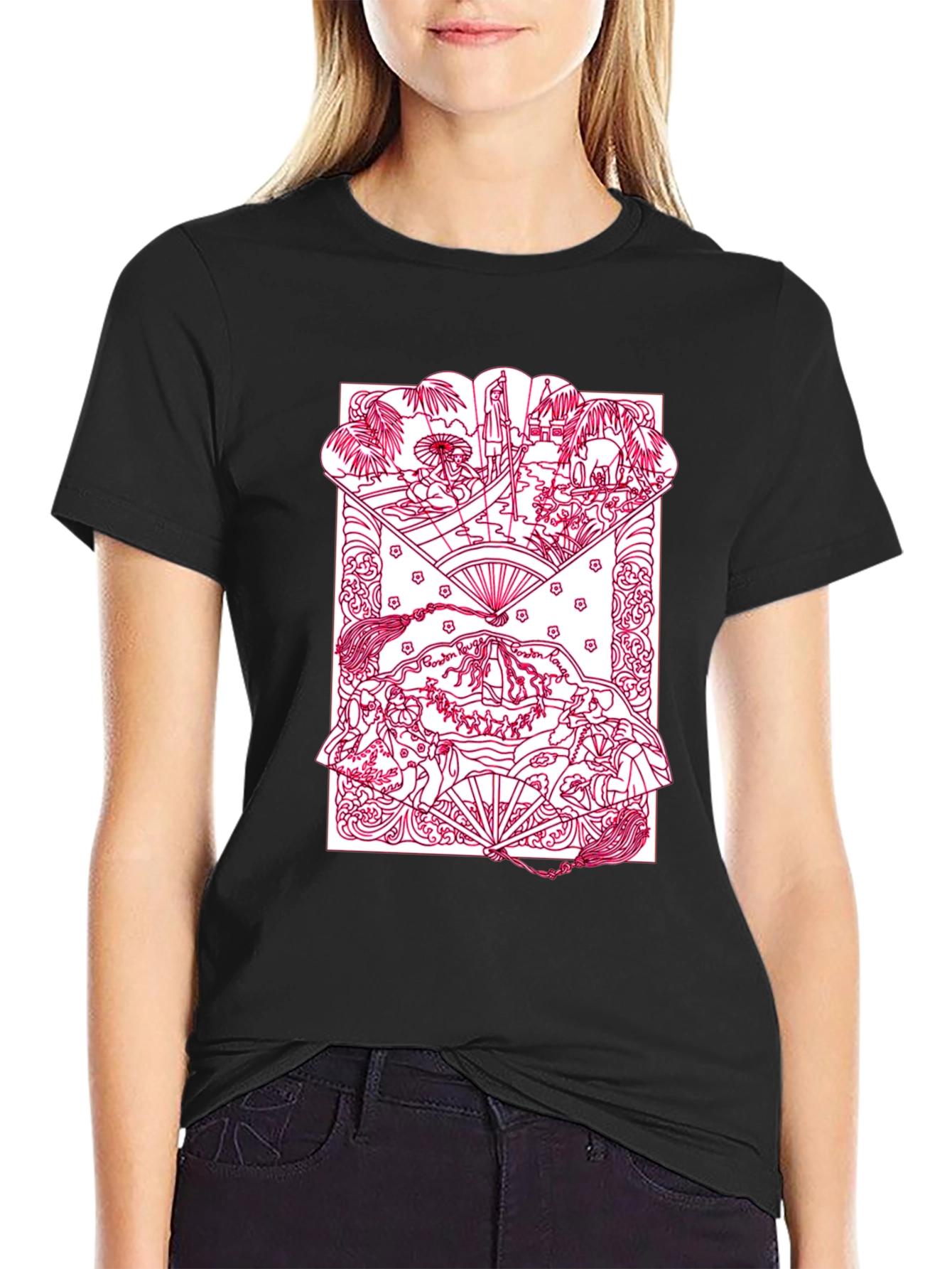 Artistic Graphic Print Crew Neck T-Shirt