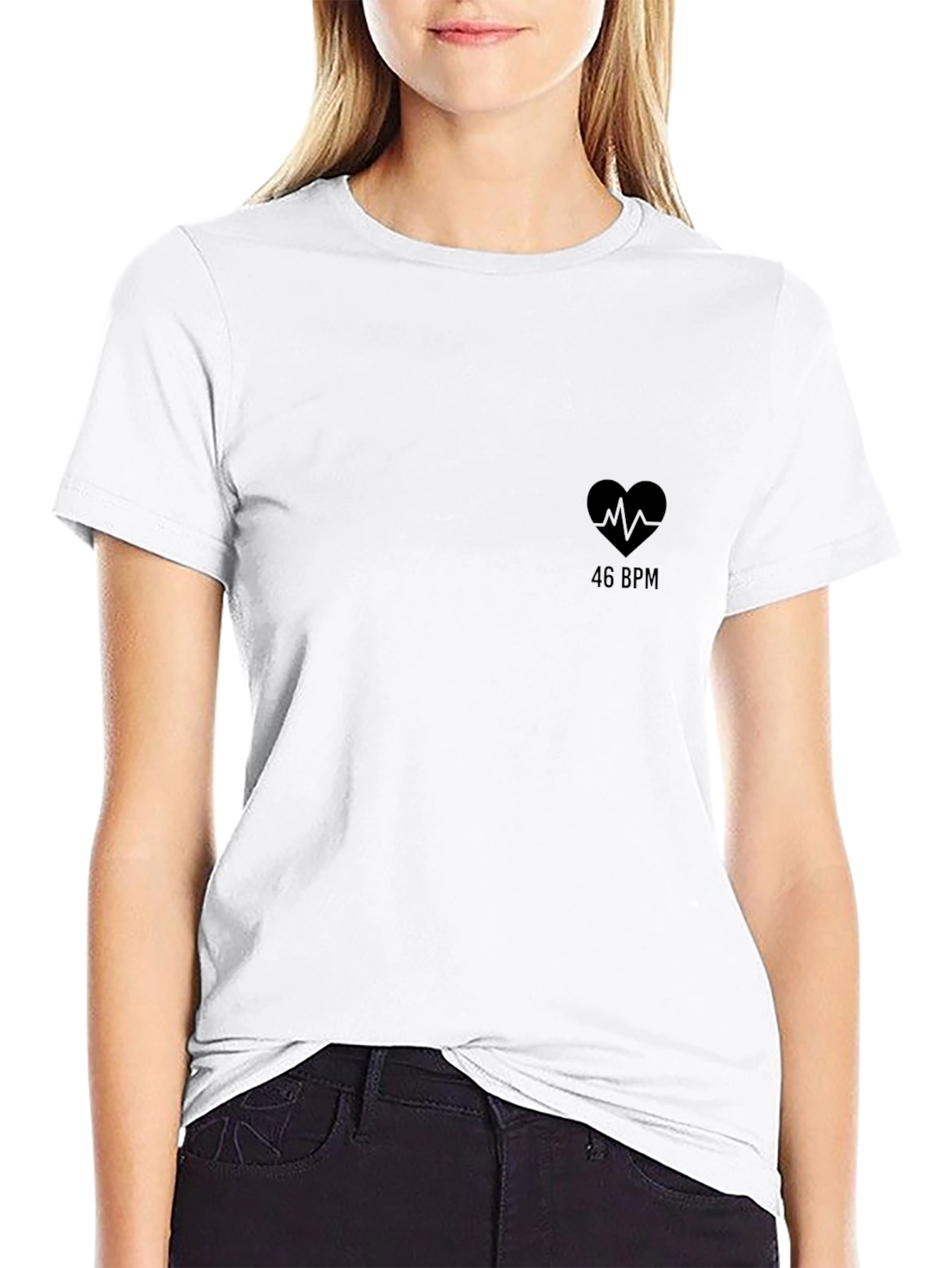 Heartbeat 46 BPM Graphic Tee - Black Cotton T-Shirt
