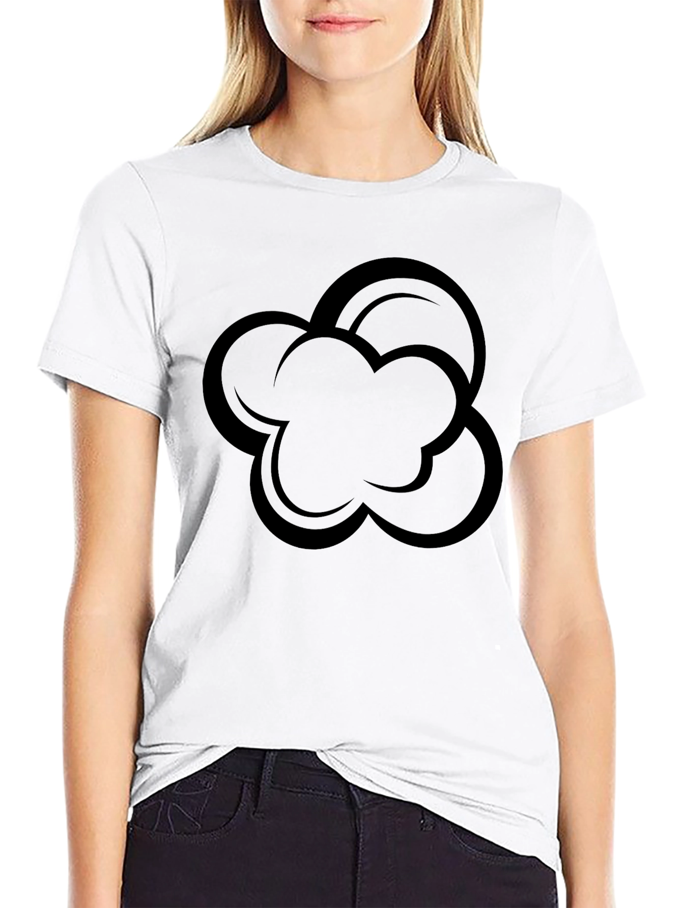 Abstract Cloud Graphic Black T-Shirt