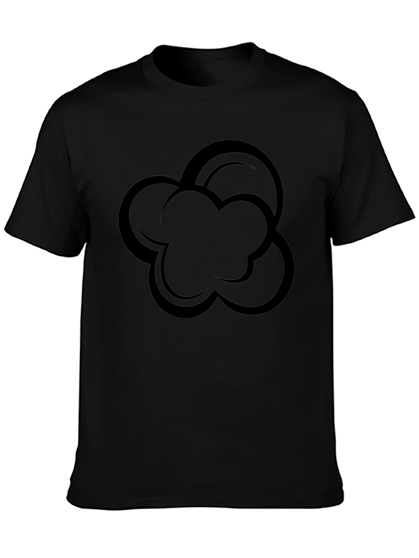 Abstract Cloud Graphic Black T-Shirt