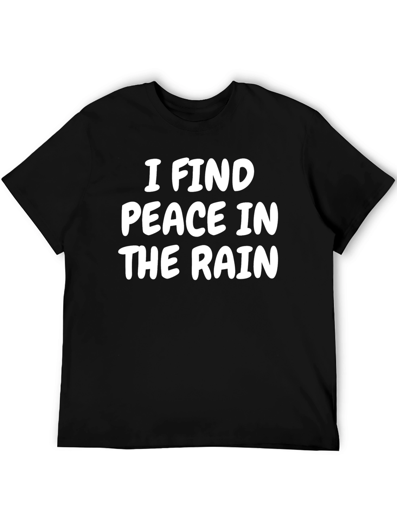 I Find Peace in the Rain Black Graphic Tee