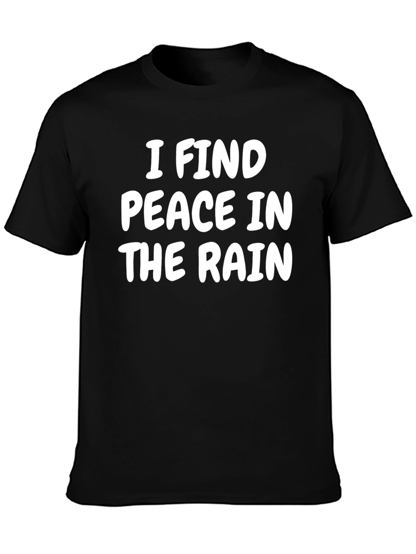 I Find Peace in the Rain Black Graphic Tee